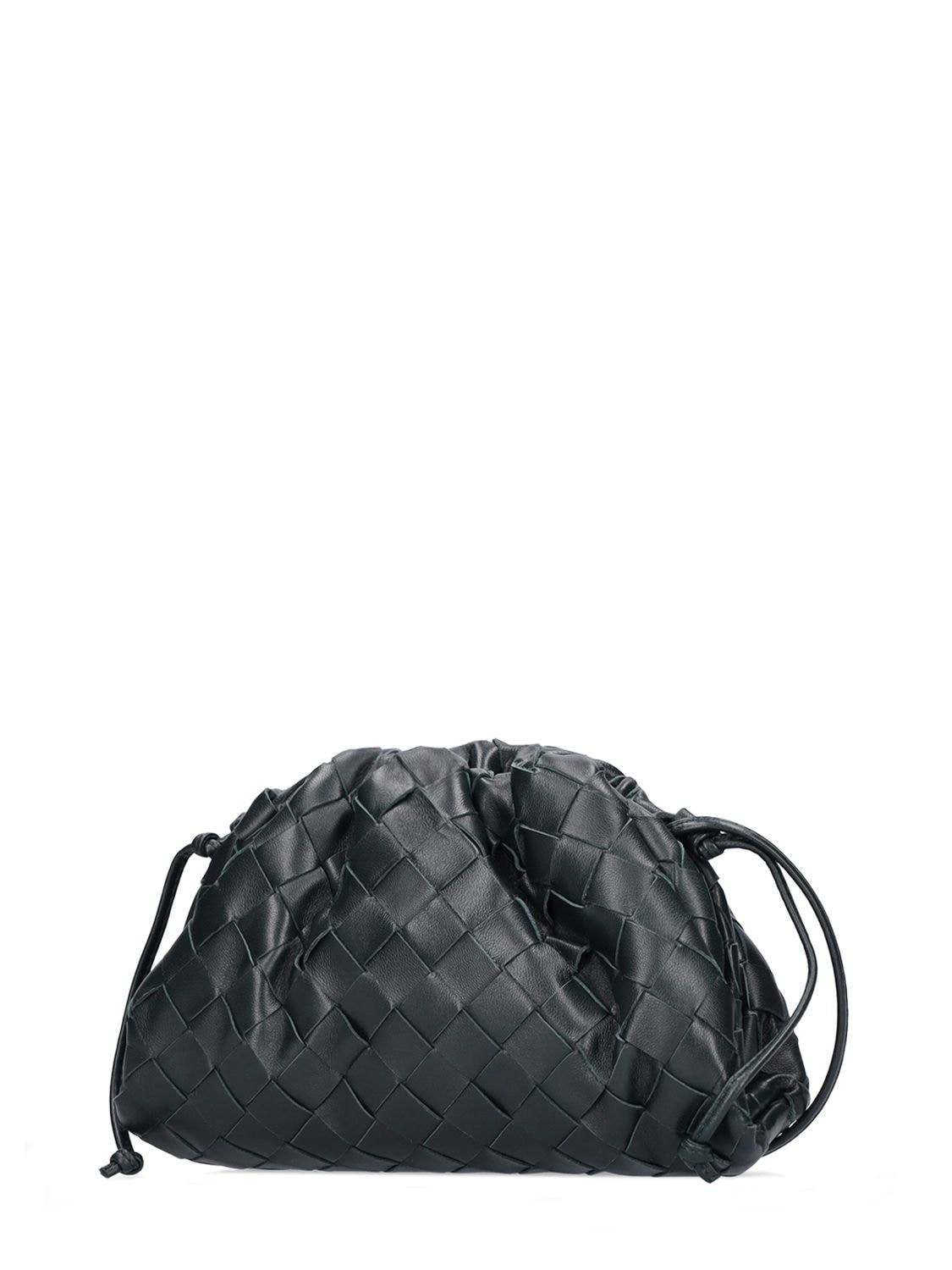 Shop Bottega Veneta The Mini Leather Pouch In Inkwell