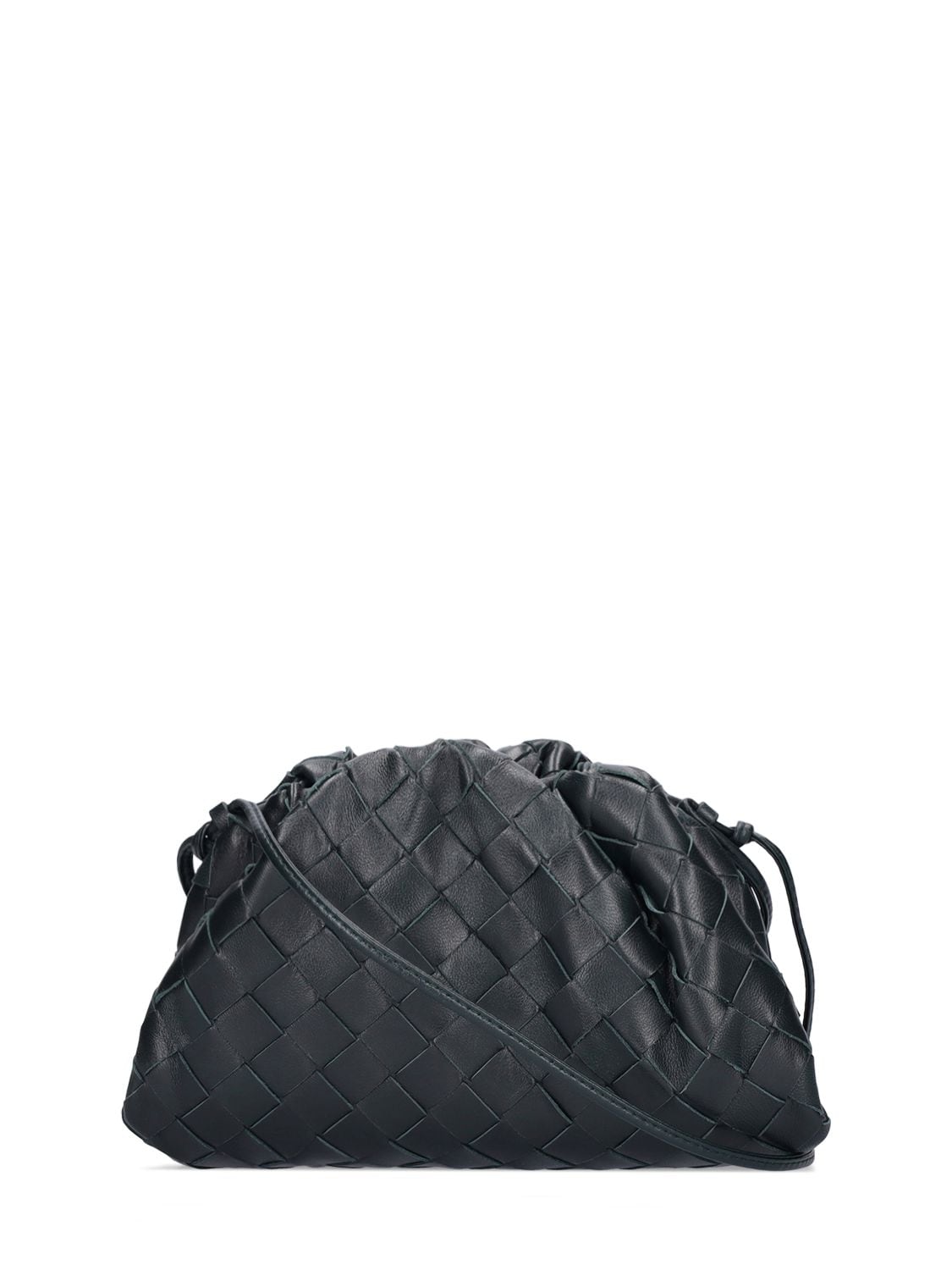 Shop Bottega Veneta The Mini Leather Pouch In Inkwell