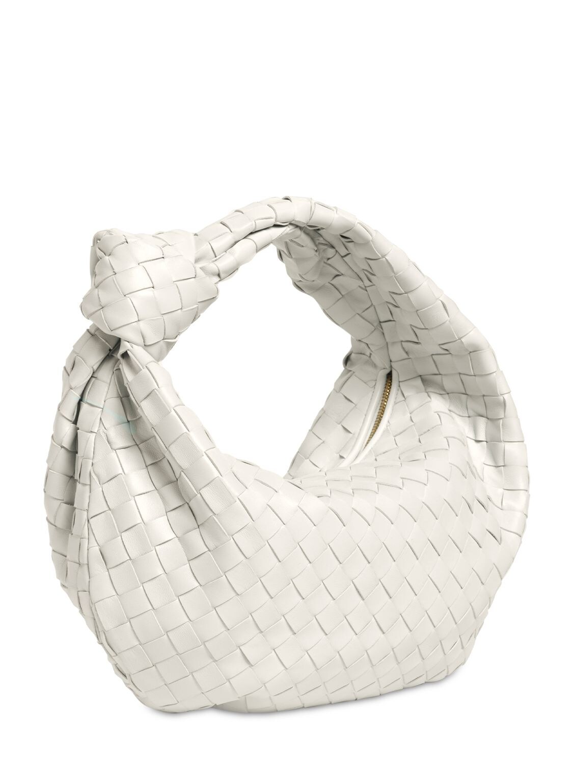 Shop Bottega Veneta Teen Jodie Leather Shoulder Bag In White