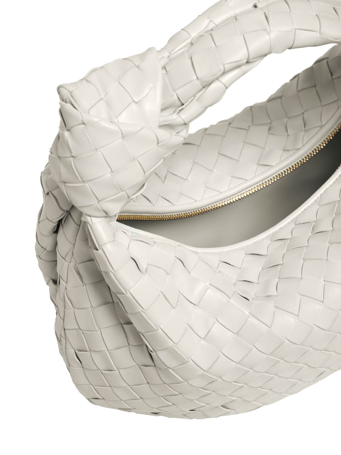 Shop Bottega Veneta Teen Jodie Leather Shoulder Bag In White