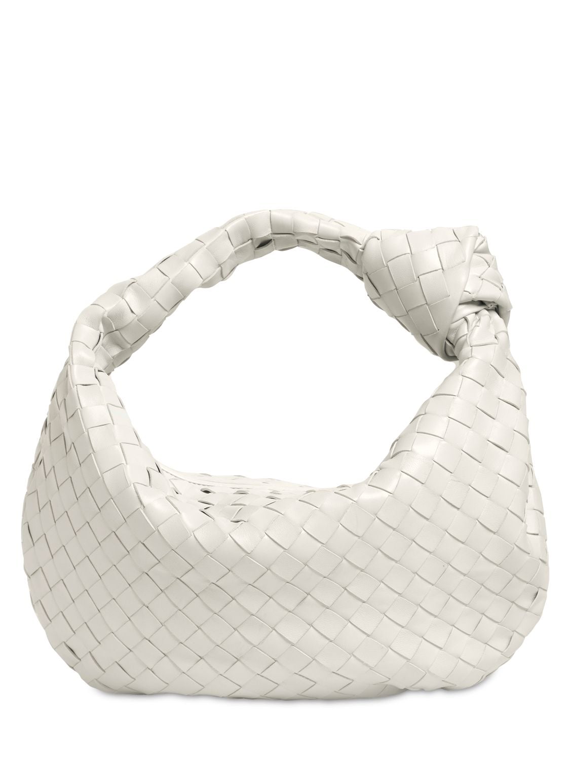 Shop Bottega Veneta Teen Jodie Leather Shoulder Bag In White