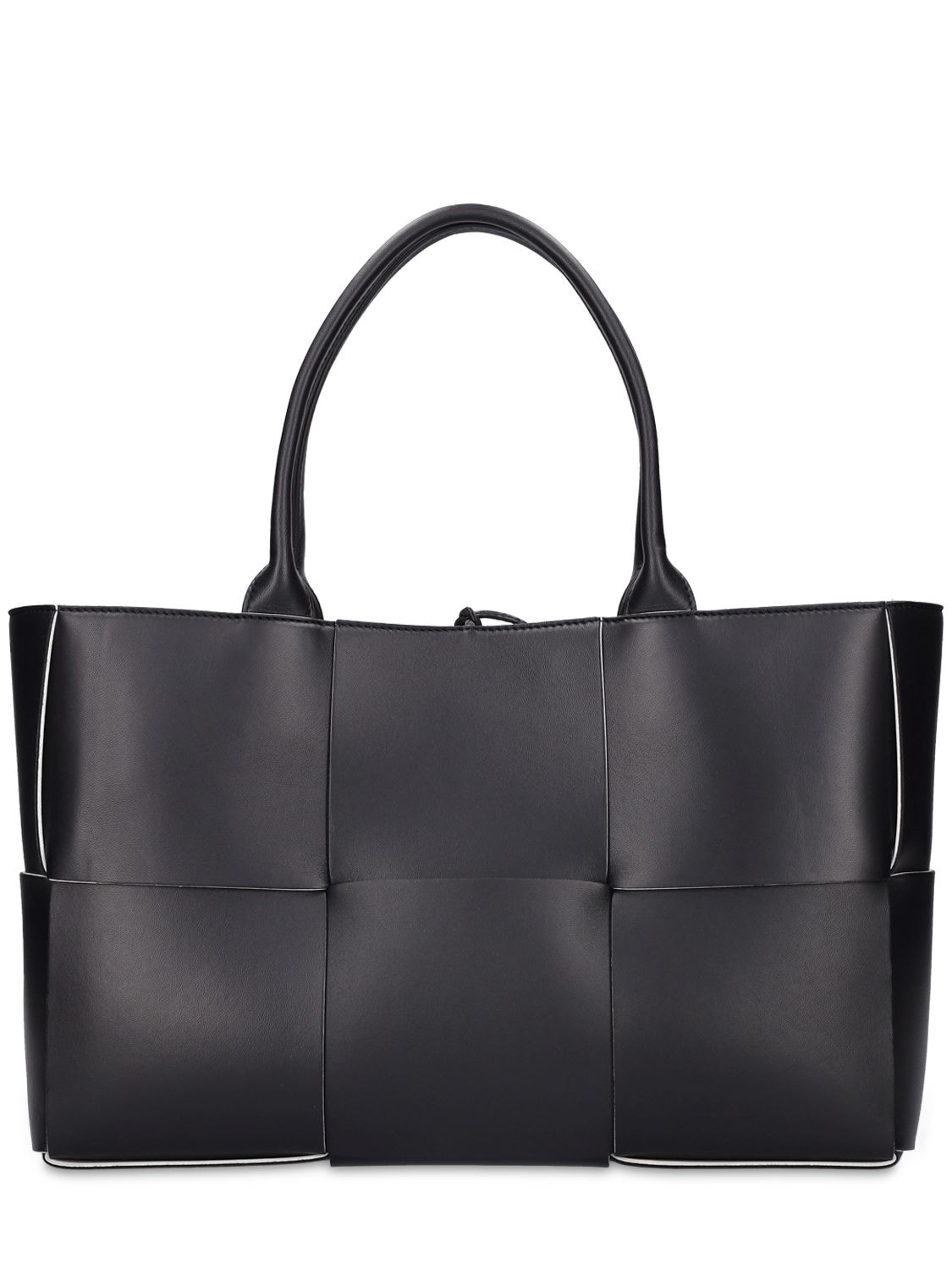 Shop Bottega Veneta Medium Arco Leather Tote Bag In Black