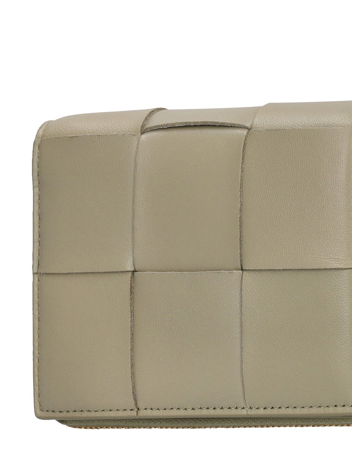 Shop Bottega Veneta Small Cassette Bi-fold Zip Wallet In Travertine