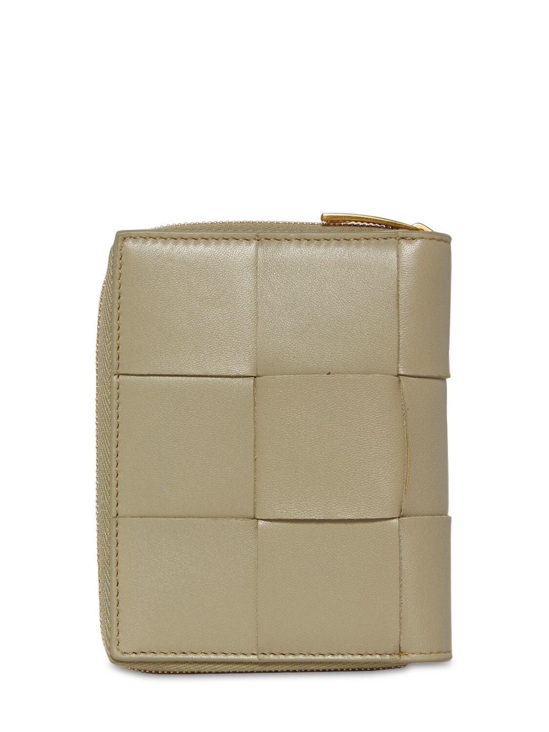 Shop Bottega Veneta Compact Cassette Zip Around Wallet In Travertine