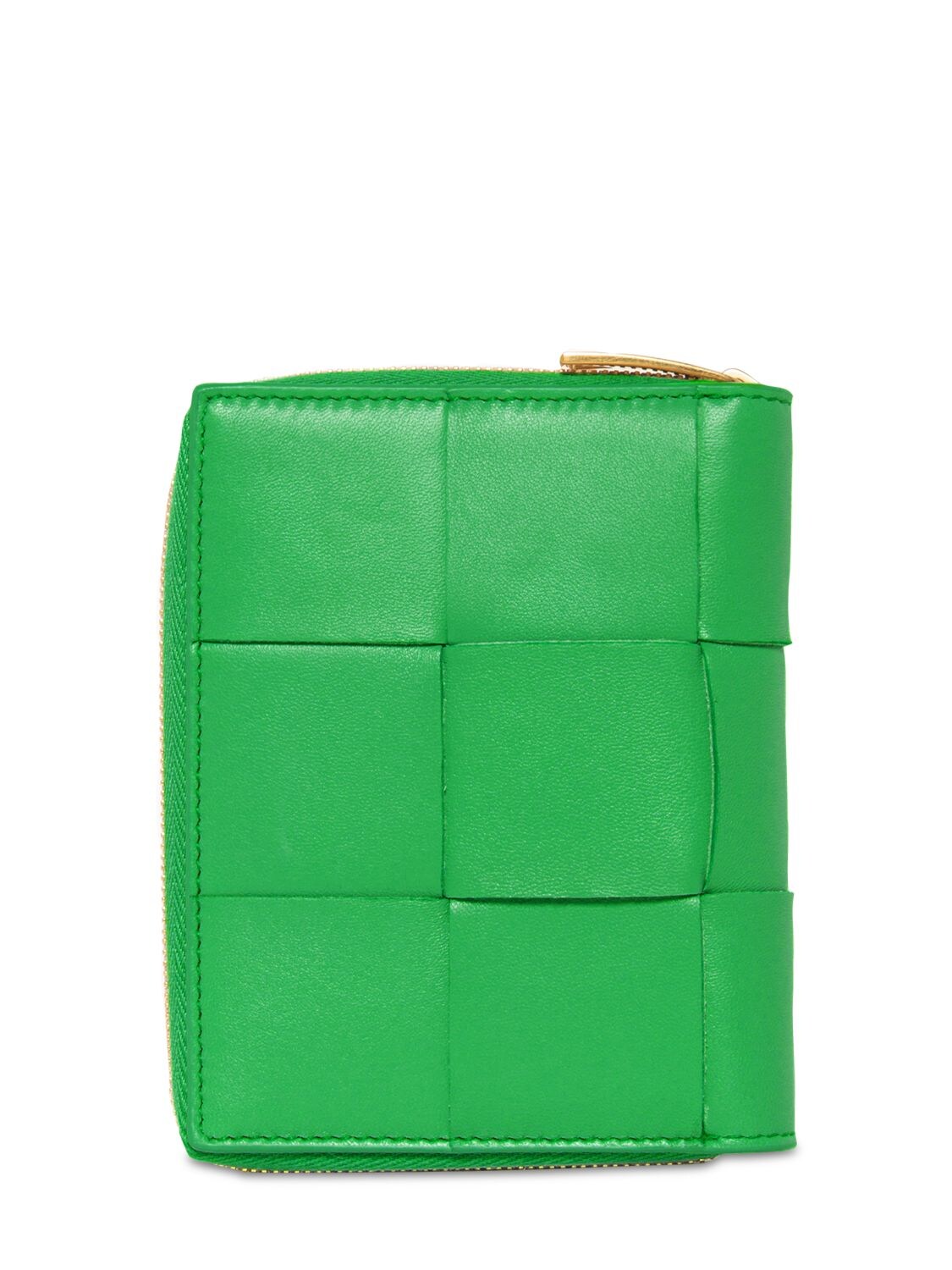 Shop Bottega Veneta Compact Cassette Zip Around Wallet In Parakeet