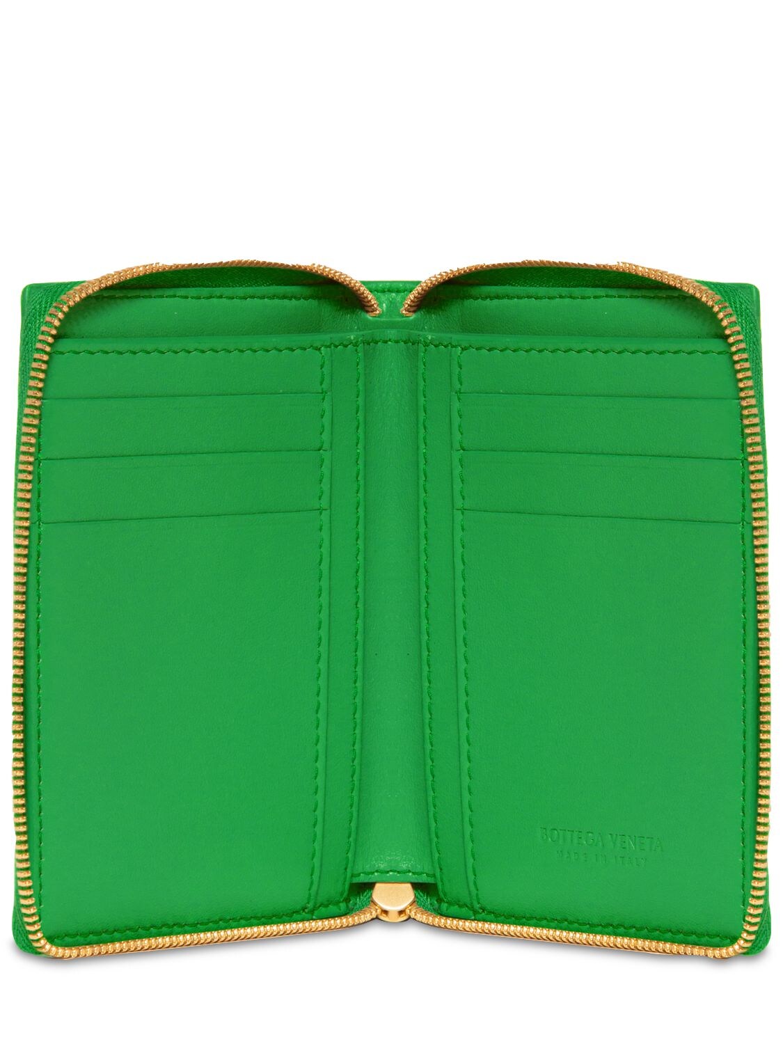 Shop Bottega Veneta Compact Cassette Zip Around Wallet In Parakeet