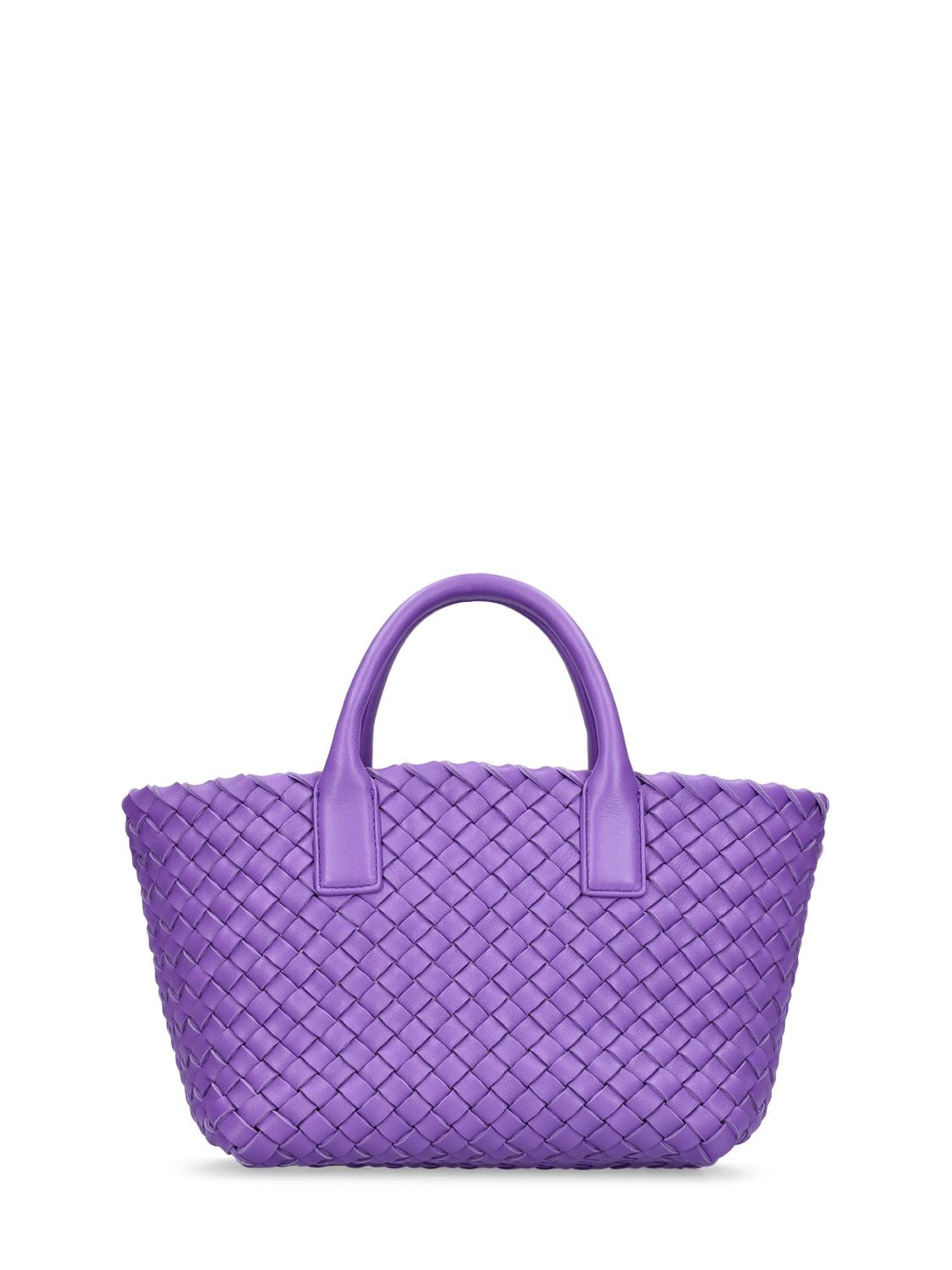 Bottega Veneta Cabat Leather Tote Bag In Purple