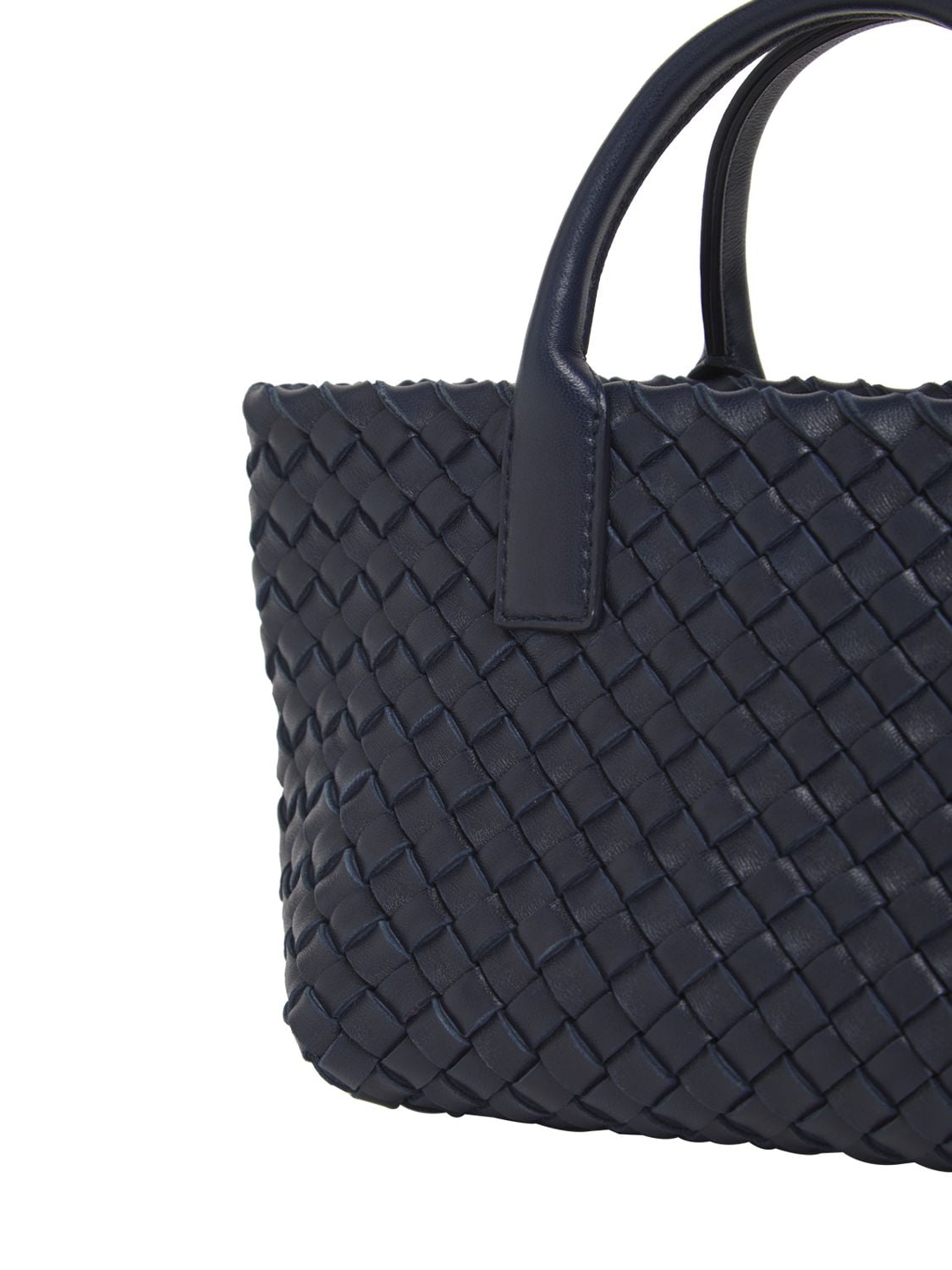 Shop Bottega Veneta Mini Cabat Leather Tote Bag In Space