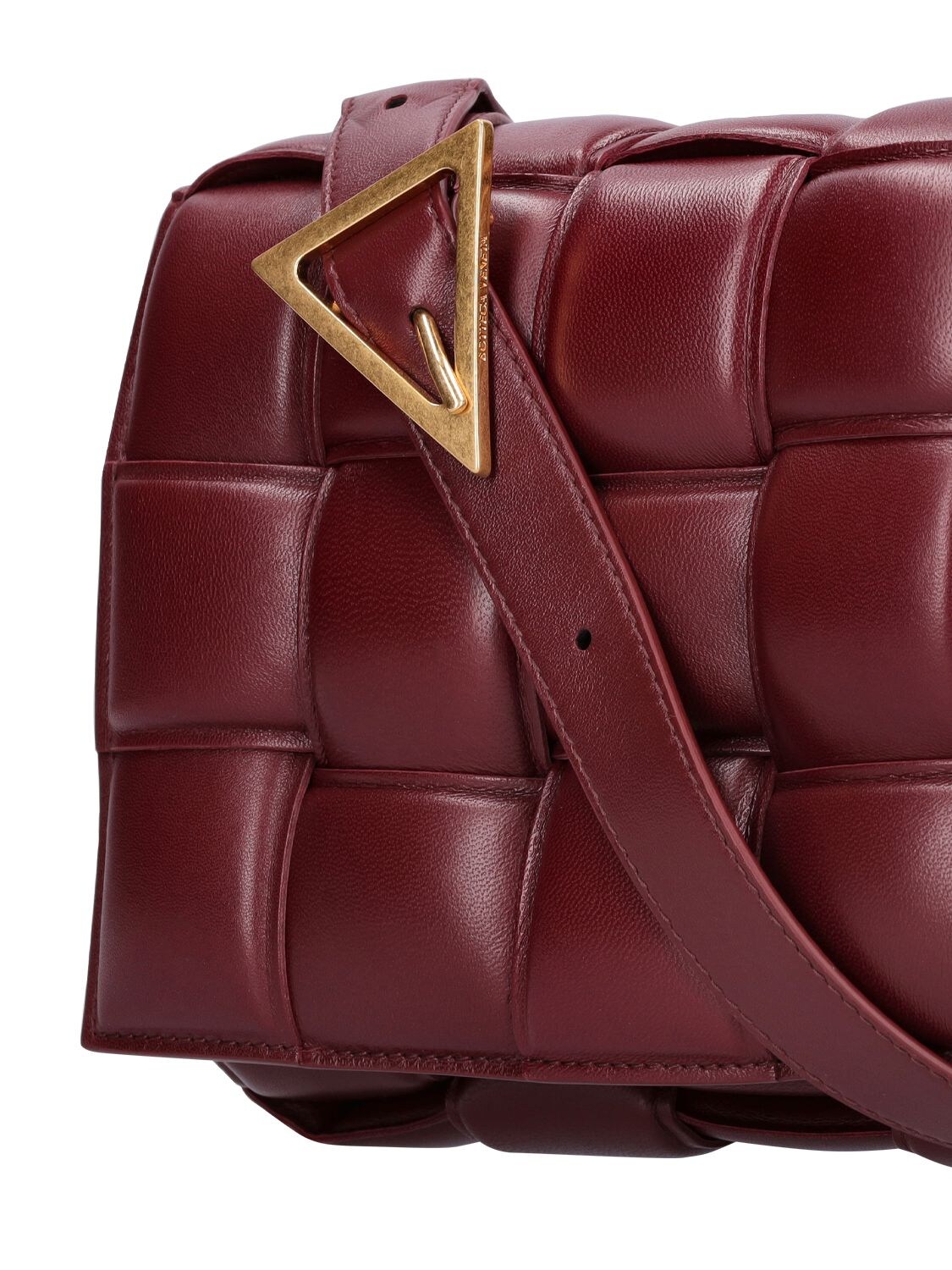 Shop Bottega Veneta Padded Cassette Leather Crossbody Bag In Barolo