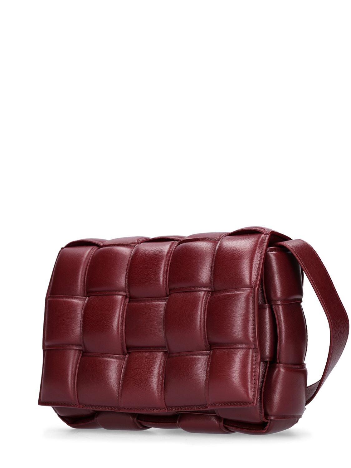 Shop Bottega Veneta Padded Cassette Leather Crossbody Bag In Barolo