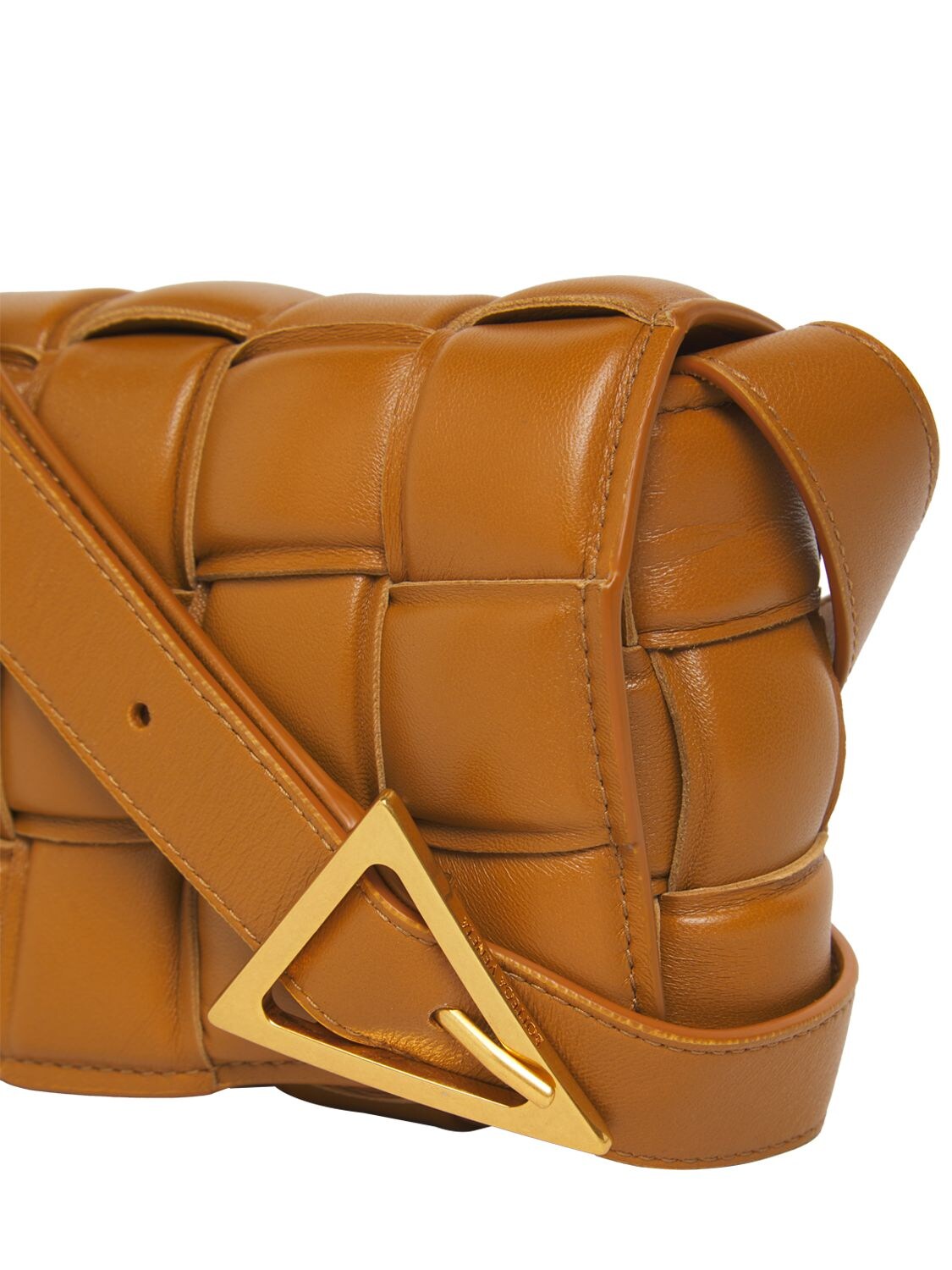 Shop Bottega Veneta Small Padded Cassette Leather Bag In Camel