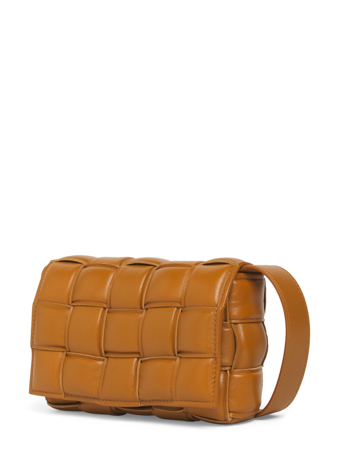 Shop Bottega Veneta Small Padded Cassette Leather Bag In Camel