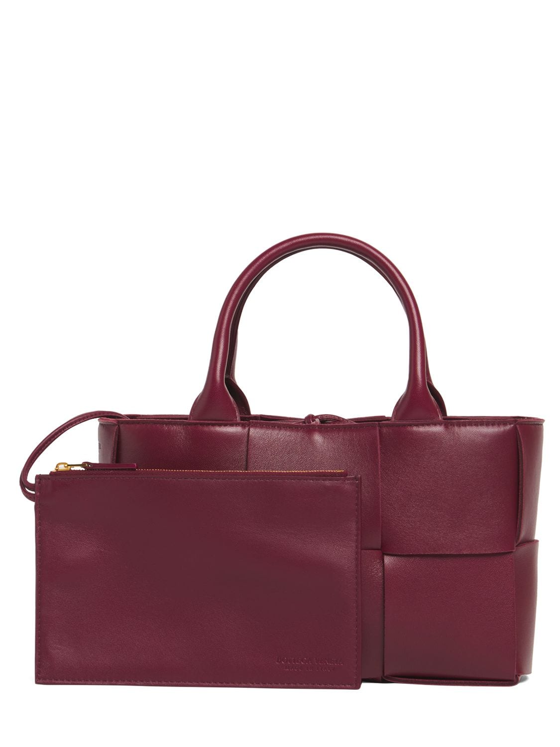 Shop Bottega Veneta Mini Arco Leather Tote Bag In Barolo