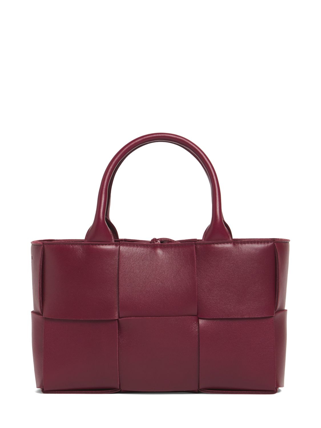 Bottega Veneta Mini Arco Intreccio Leather Bag In Barolo