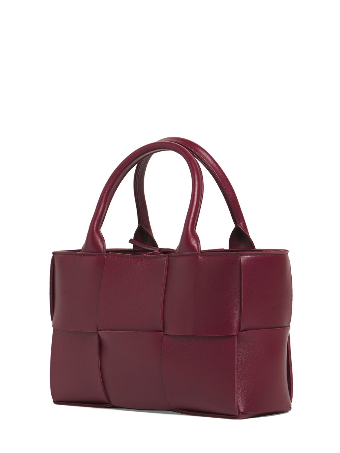 Shop Bottega Veneta Mini Arco Leather Tote Bag In Barolo