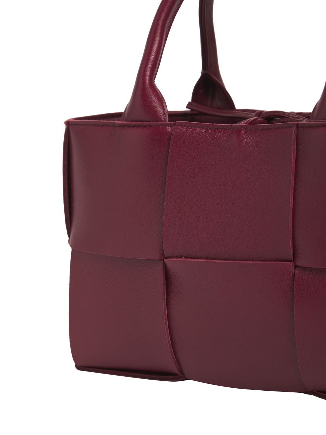 Shop Bottega Veneta Mini Arco Leather Tote Bag In Barolo