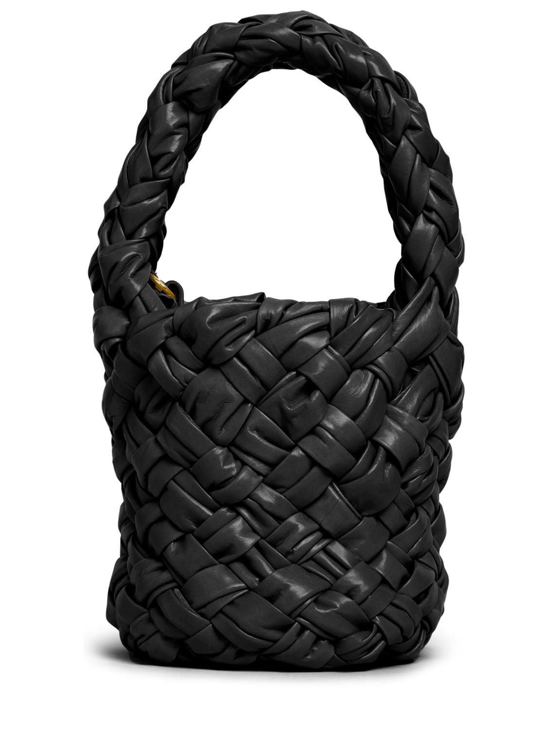 Bottega Veneta Kalimero Leather Top Handle Bag In Black