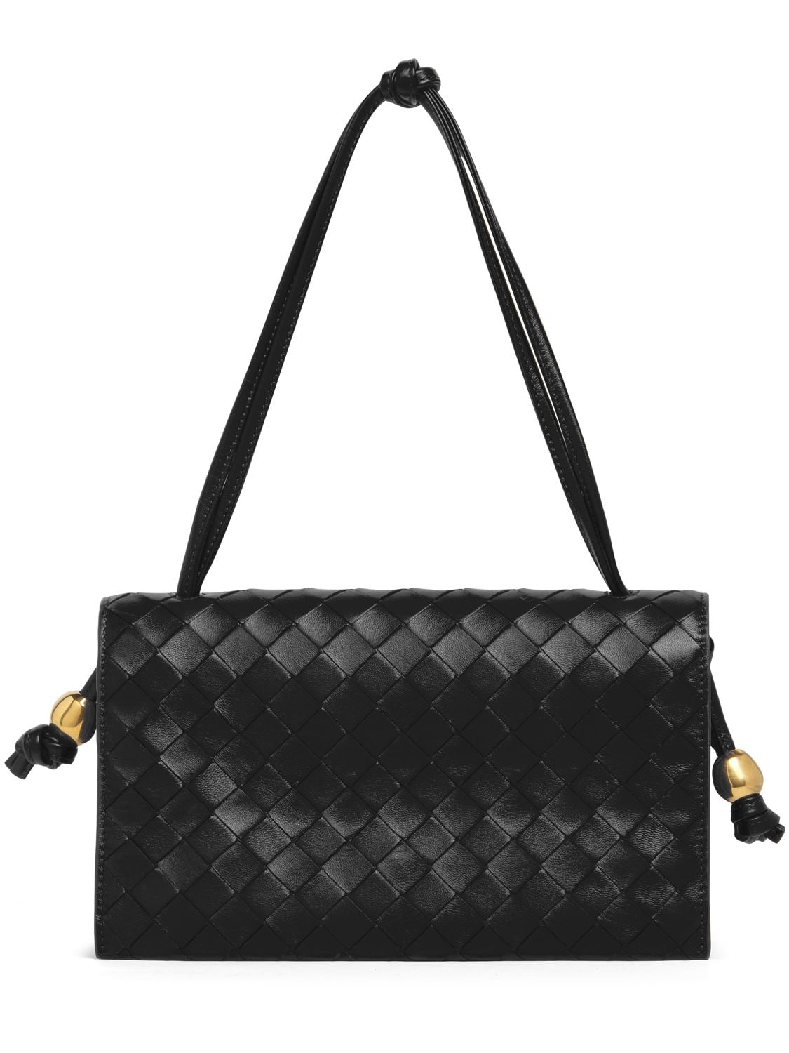 Bottega Veneta Leather Shoulder Bag In Black | ModeSens