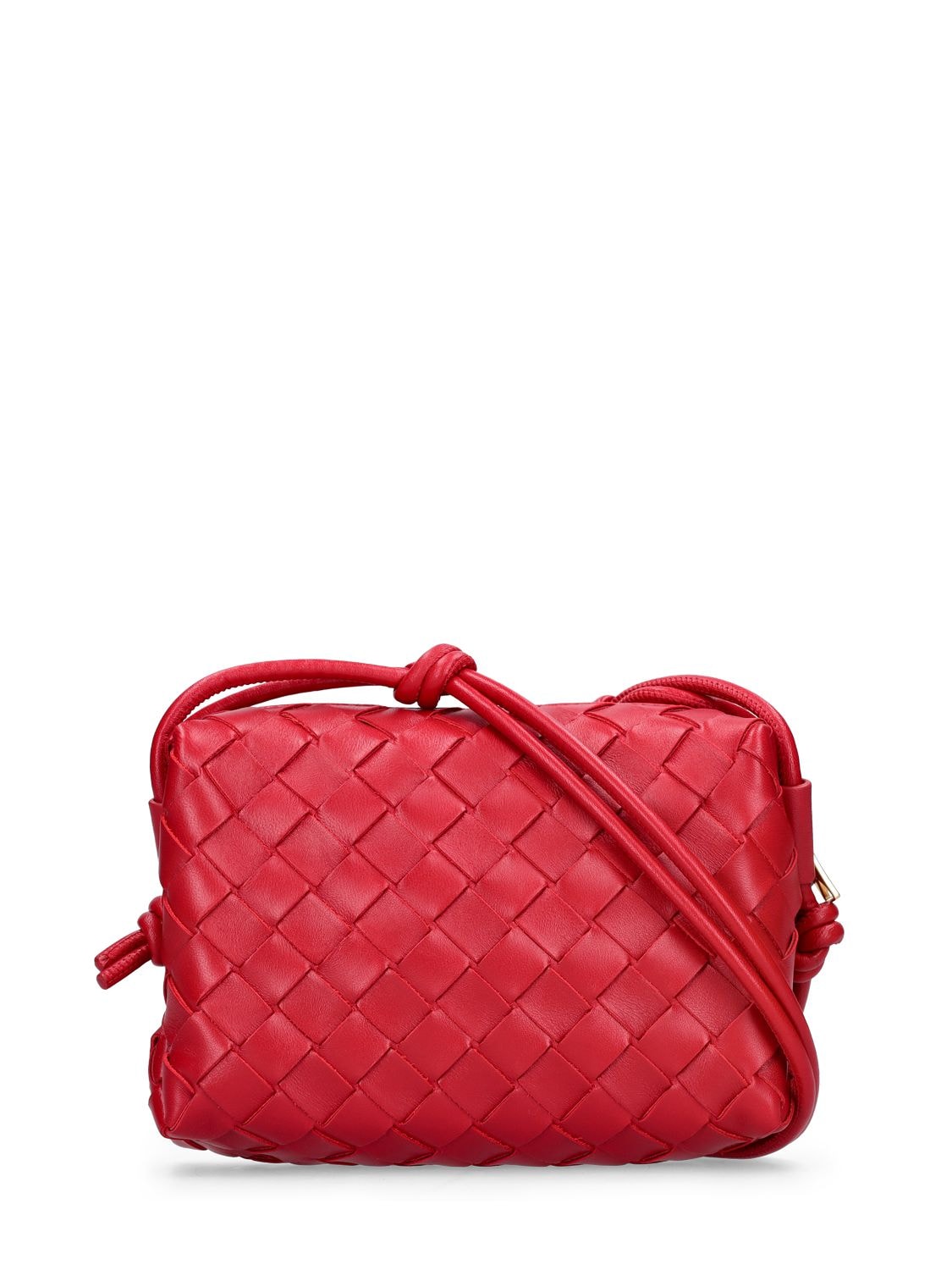 Shop Bottega Veneta Mini Loop Leather Shoulder Bag In Apple Candy