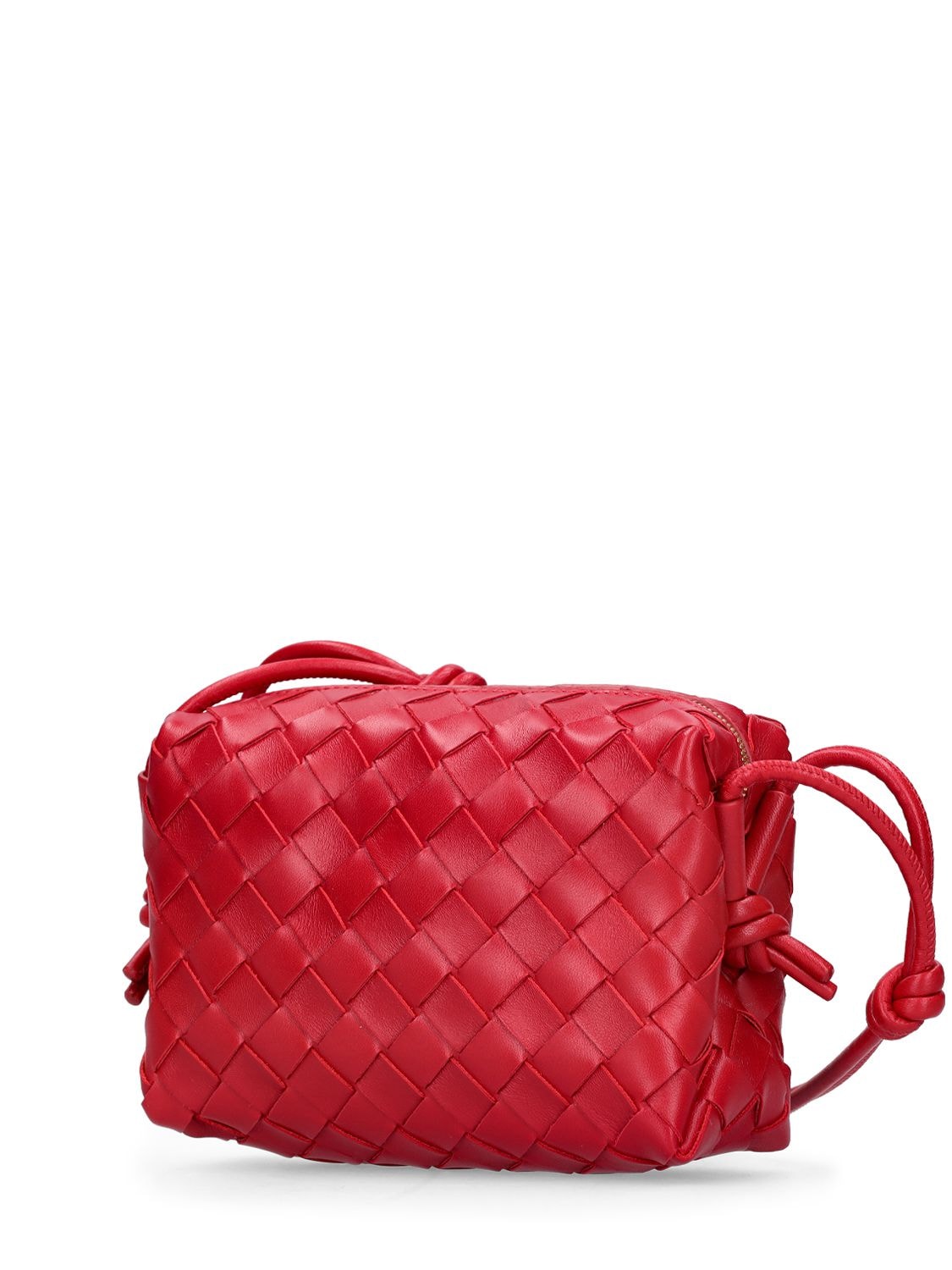 Shop Bottega Veneta Mini Loop Leather Shoulder Bag In Apple Candy