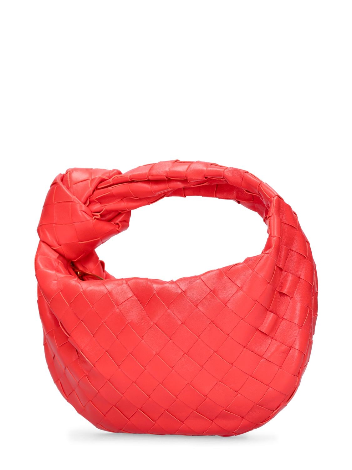 Shop Bottega Veneta Mini Jodie Leather Top Handle Bag In Sunburst