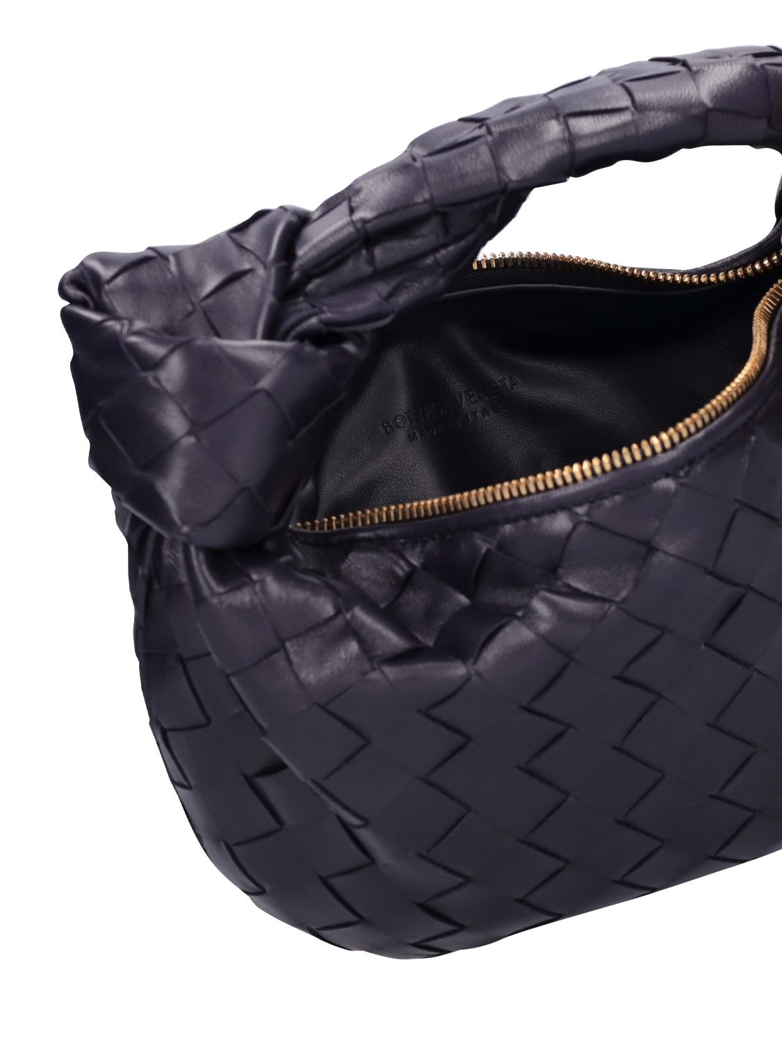 Shop Bottega Veneta Mini Jodie Leather Top Handle Bag In Space