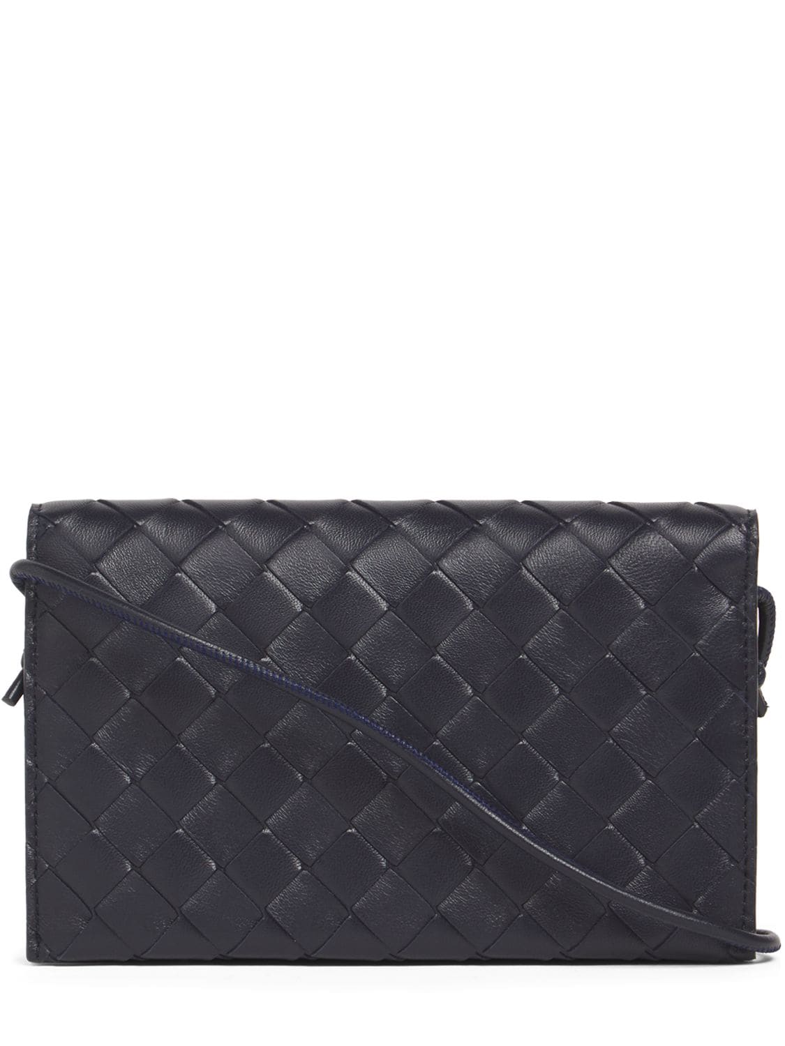 Bottega Veneta Intrecciato Leather Wallet-on-strap In Space