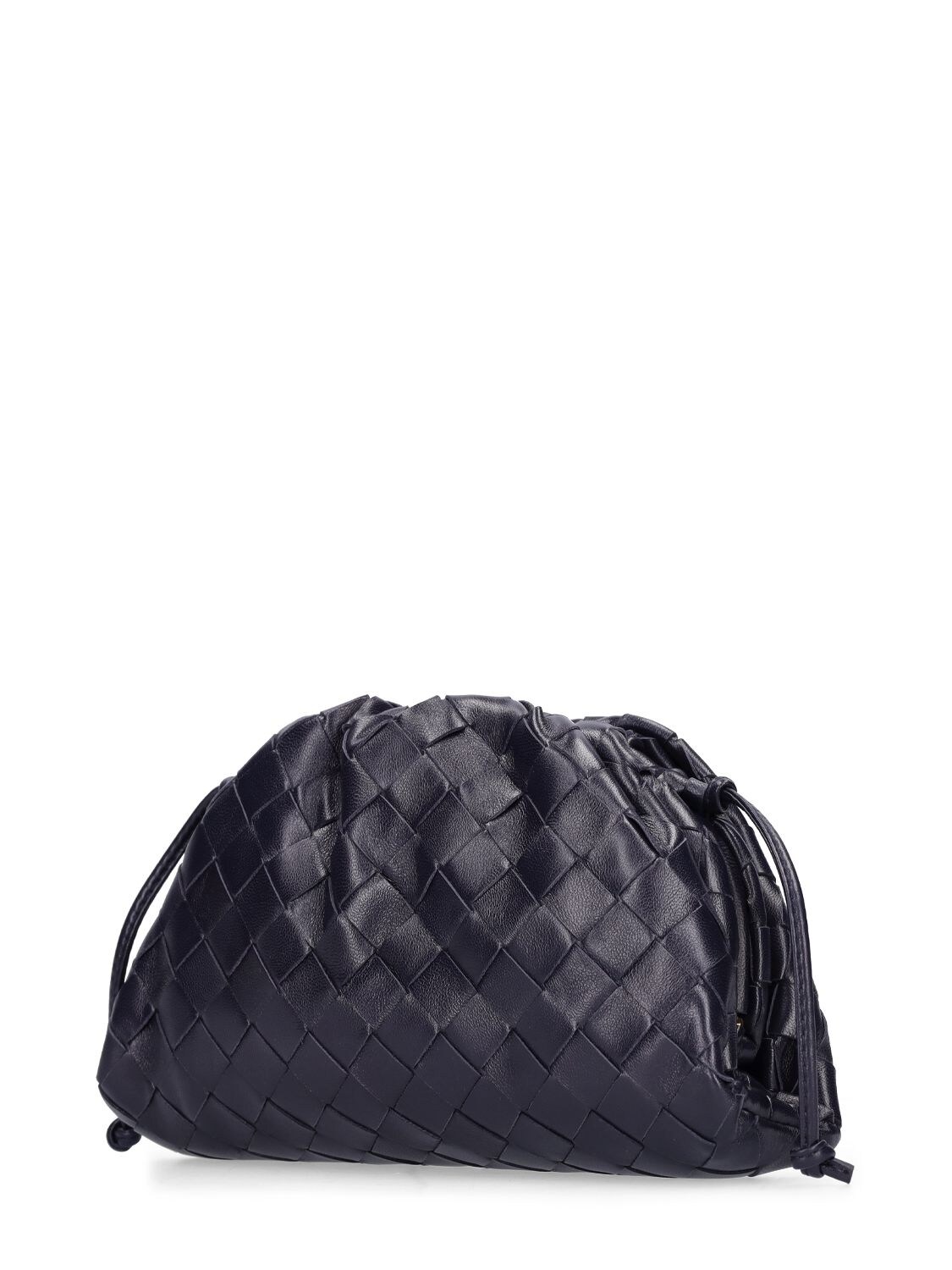 Bottega Veneta The Mini Pouch Bag in Black Leather Intrecciato
