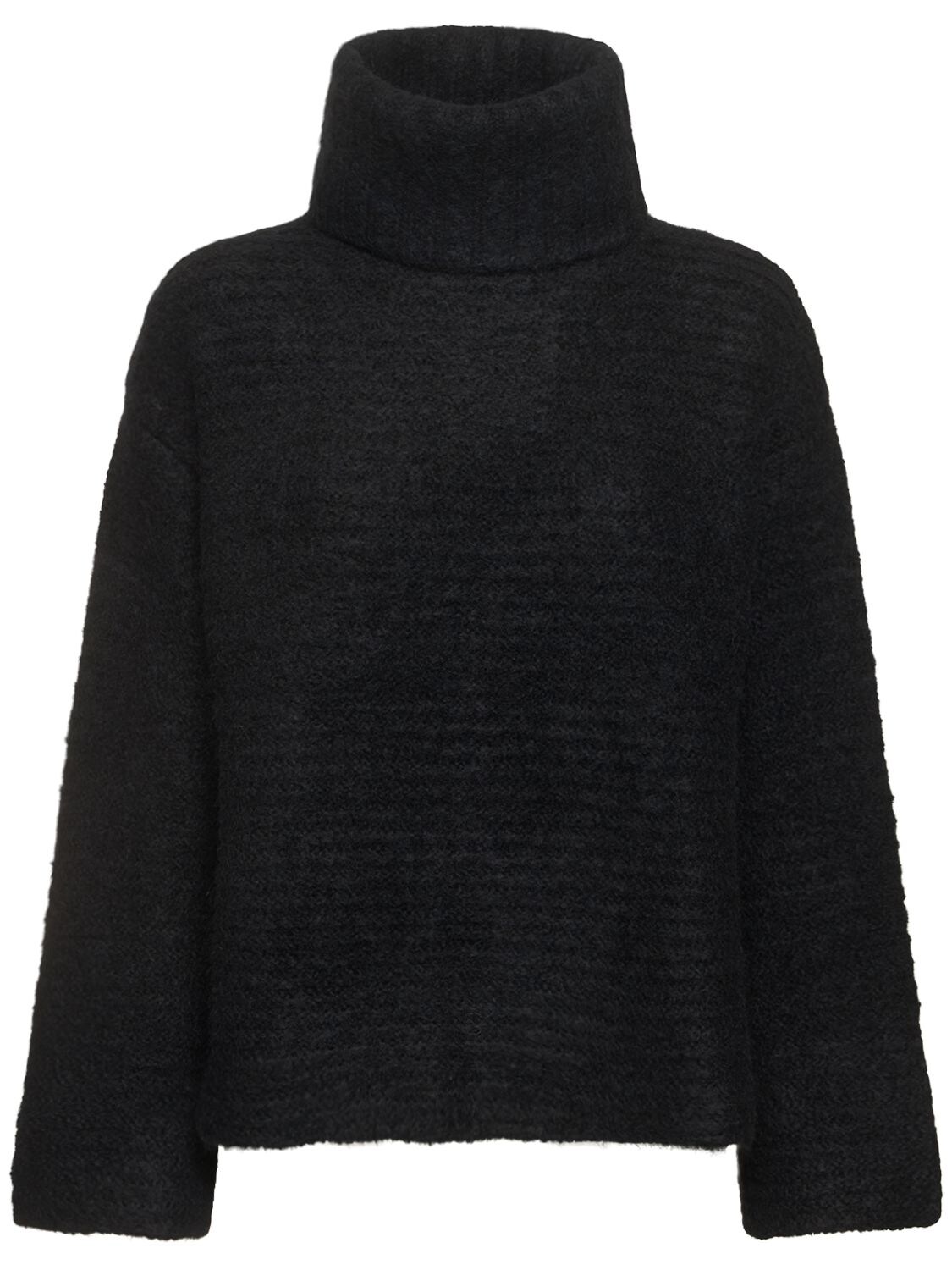 Apc Tessa Roll-neck Ribbed Alpaca-blend Sweater In Black