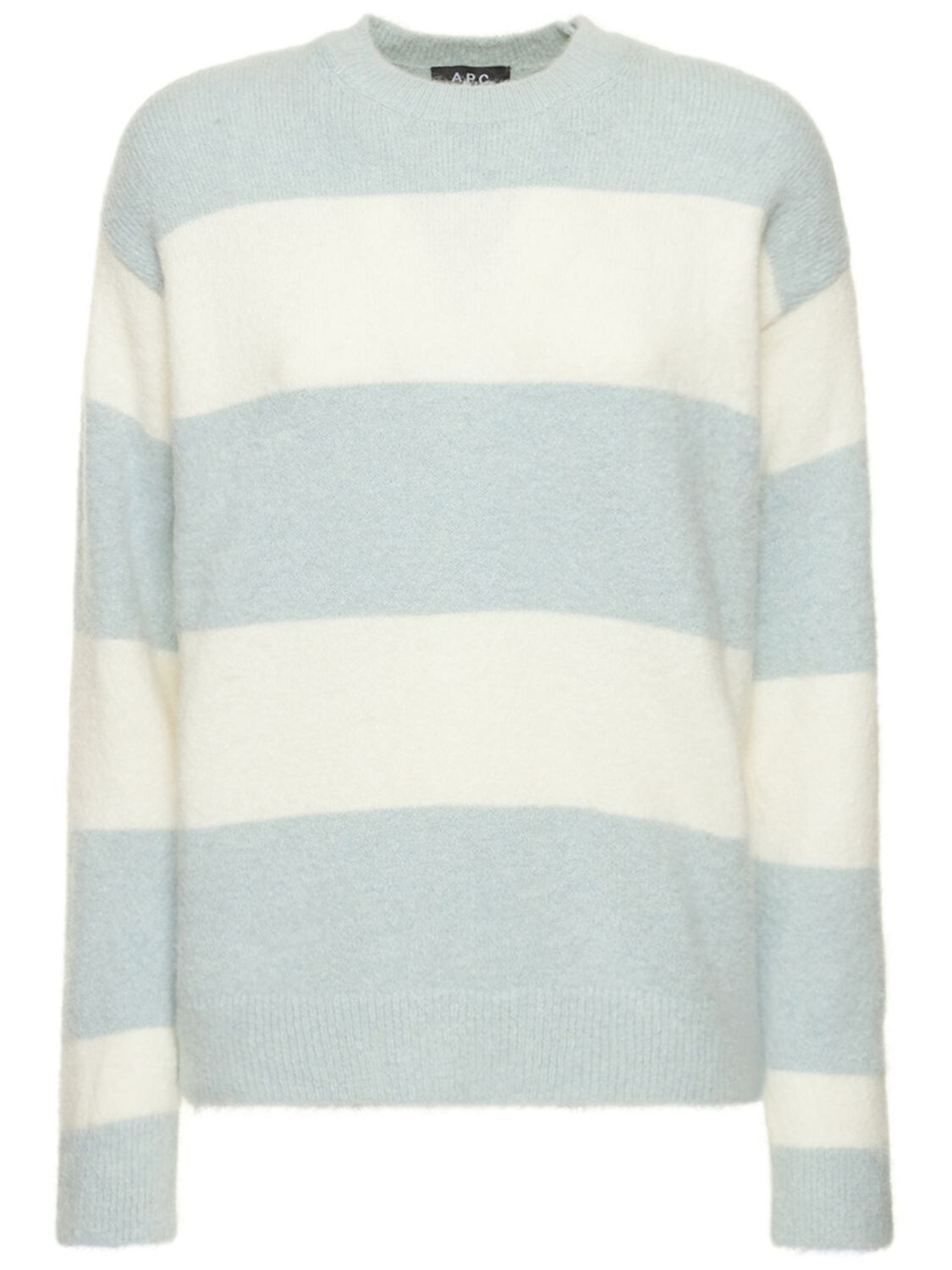 Apc Suzie Striped Alpaca Wool-blend Sweater In Lightblue,ivory