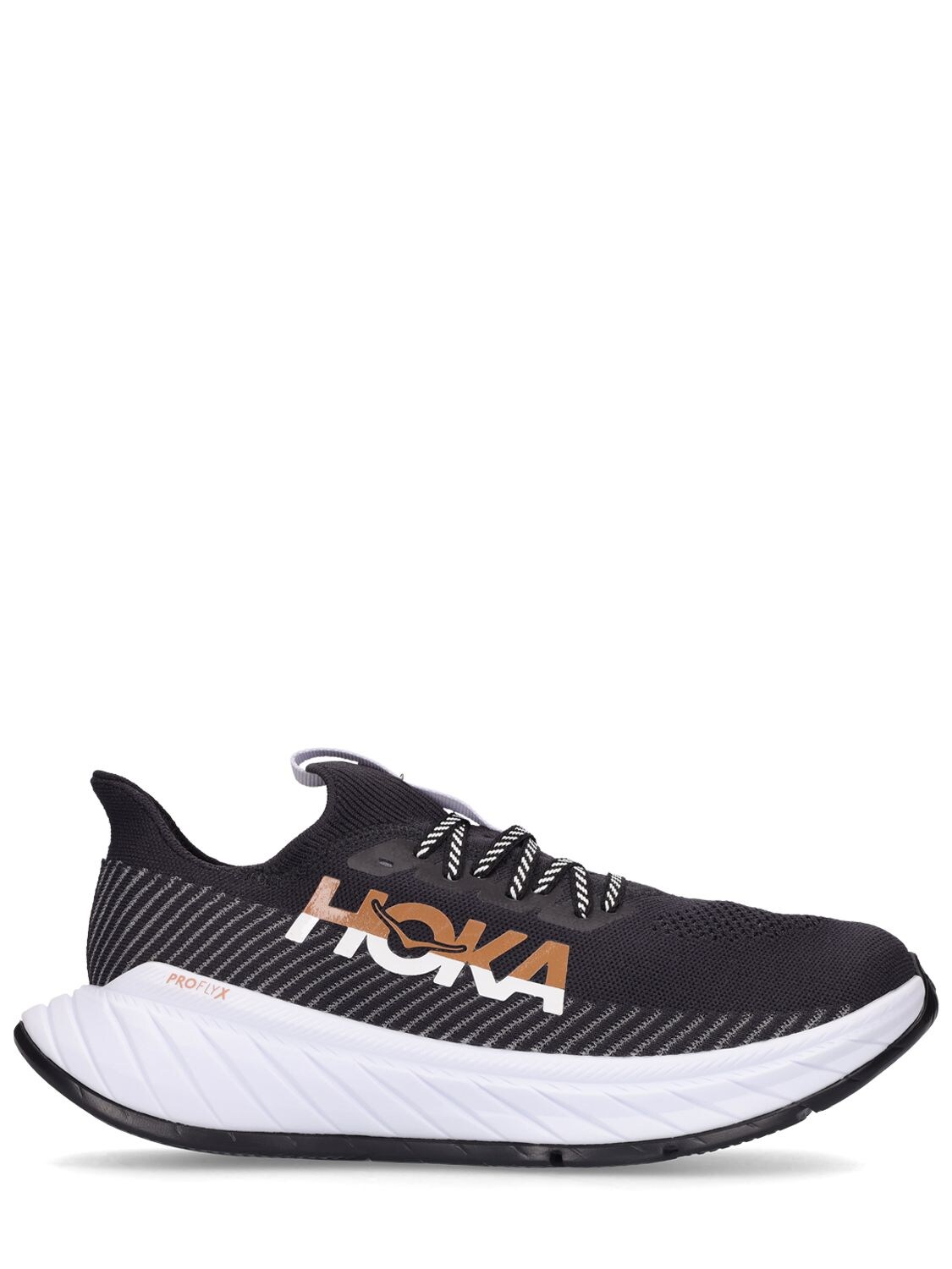 Hoka Carbon X3 Rubber-trimmed Mesh Running Sneakers In Black,white ...