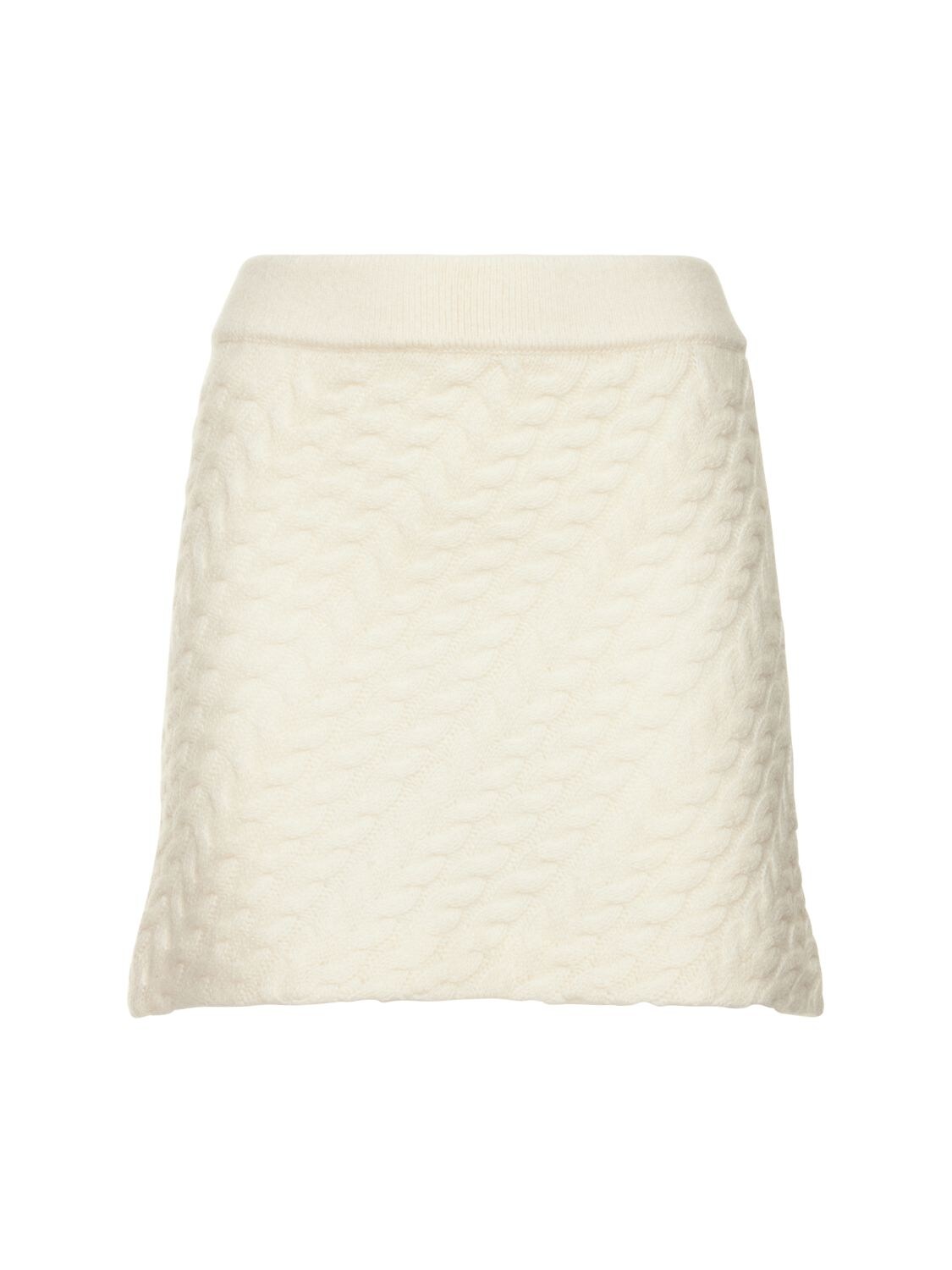 Loulou Studio Alsen Knitted Cashmere Mini Skirt In White