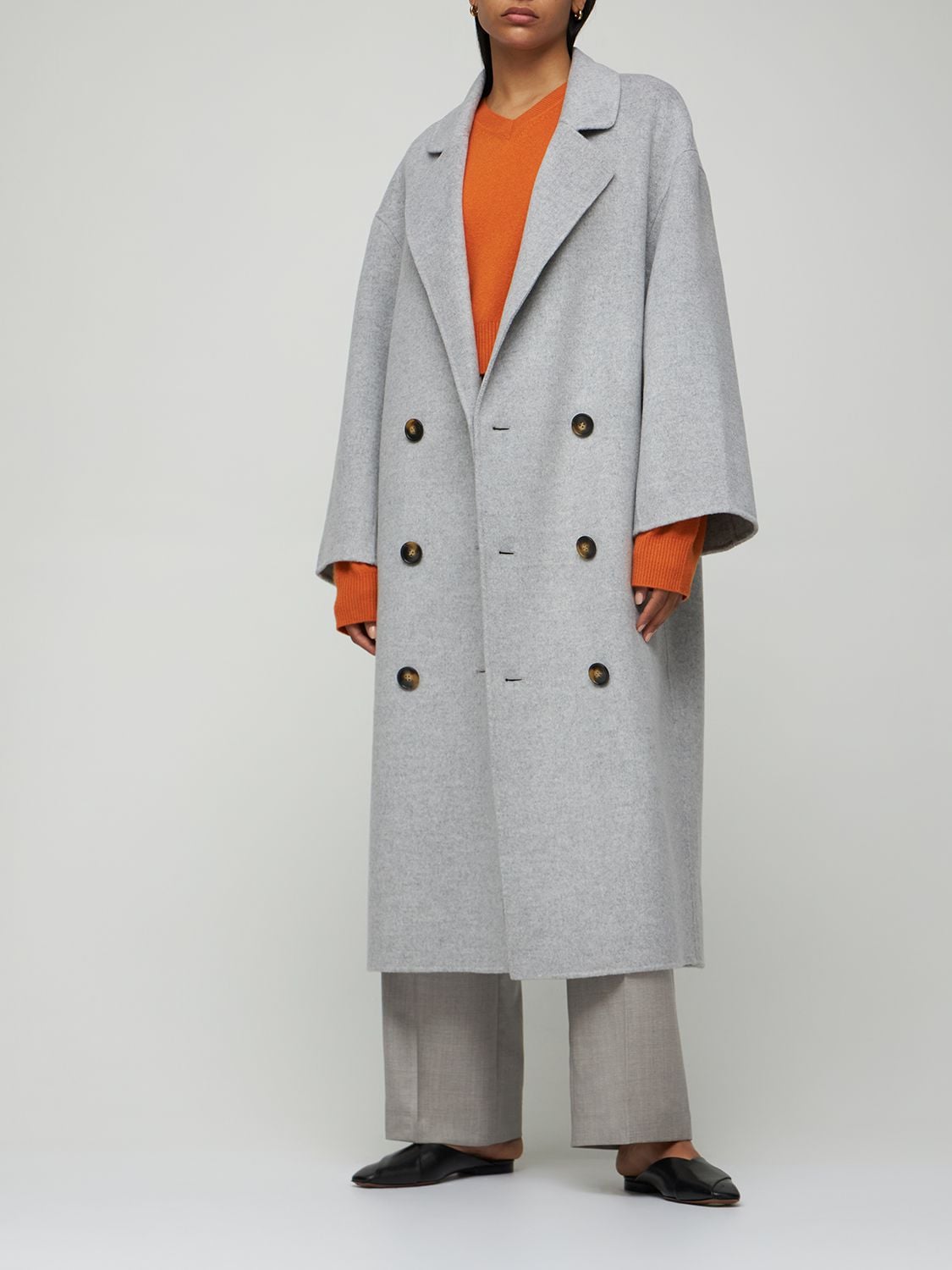 Shop Loulou Studio Borneo Wool & Cashmere Coat In Grey