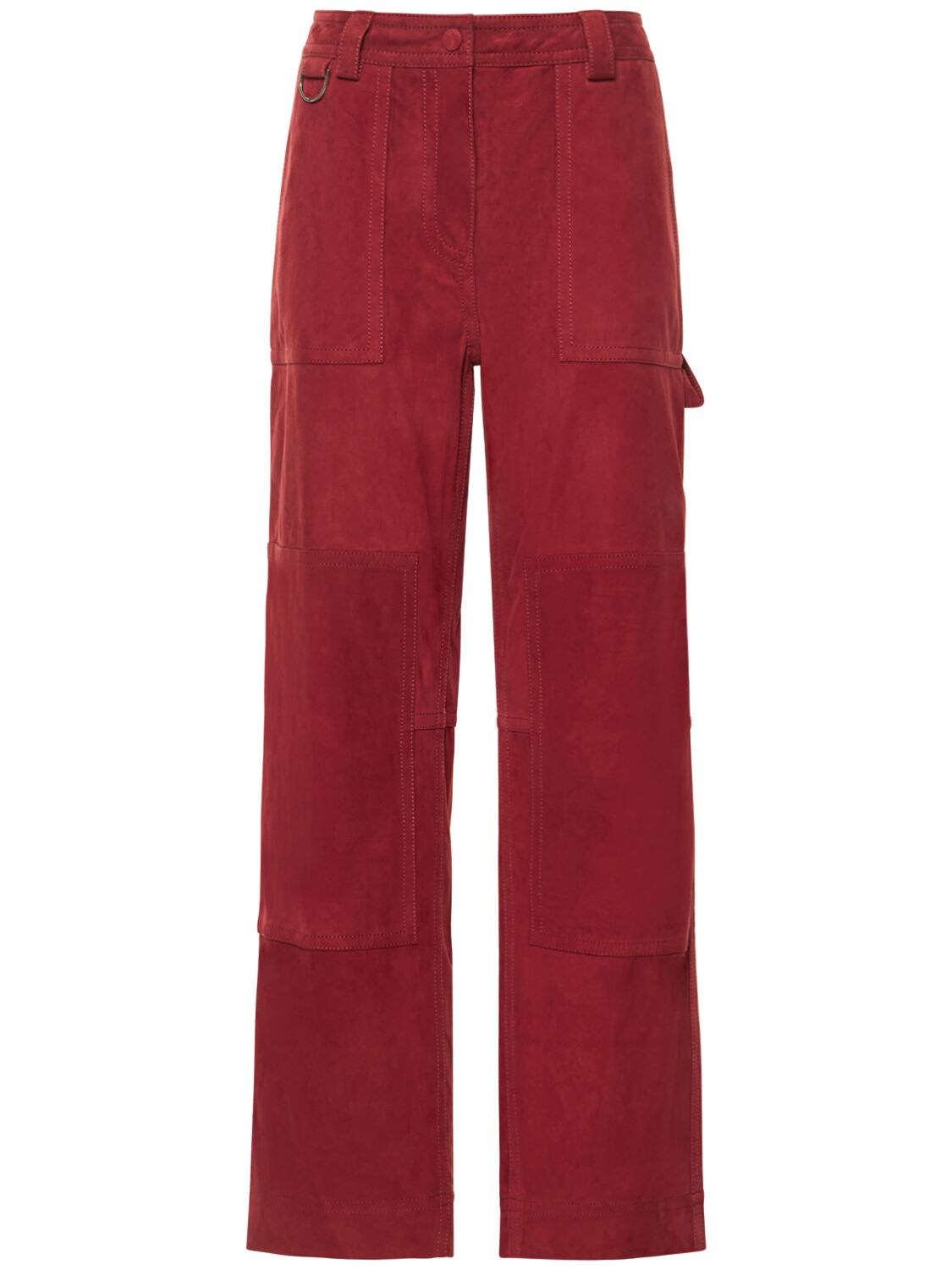 Red suede hot sale pants