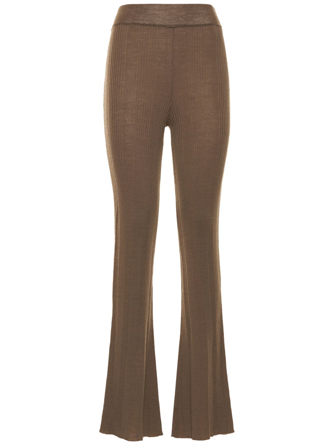 Remain Birger Christensen Brown Soleima Merino Wool Straight Leg Trousers In Brown