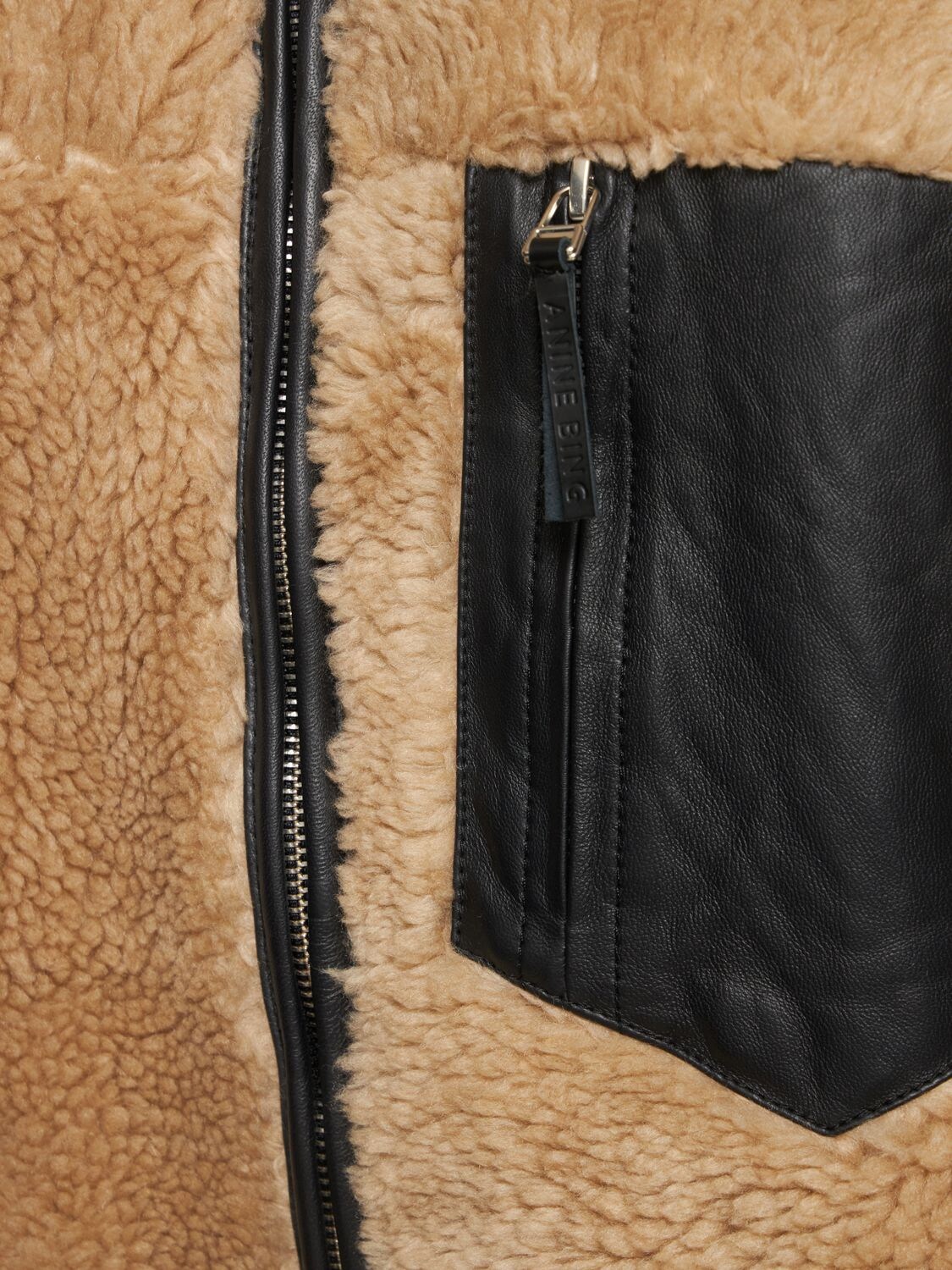Anine Bing Leather-trimmed Faux Fur Tote