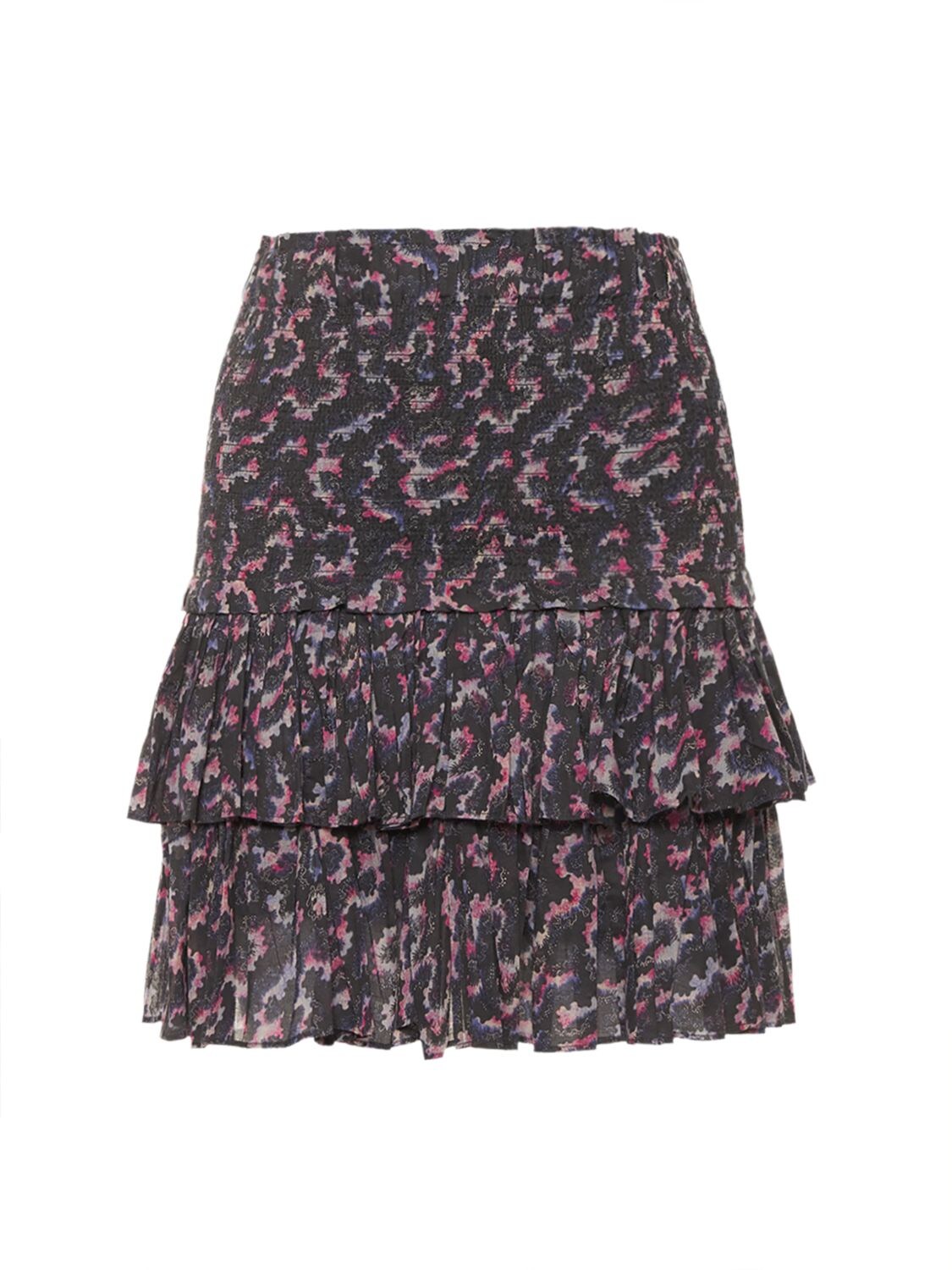 Isabel Marant Étoile Naomi Printed Cotton Mini Skirt In Black,multi