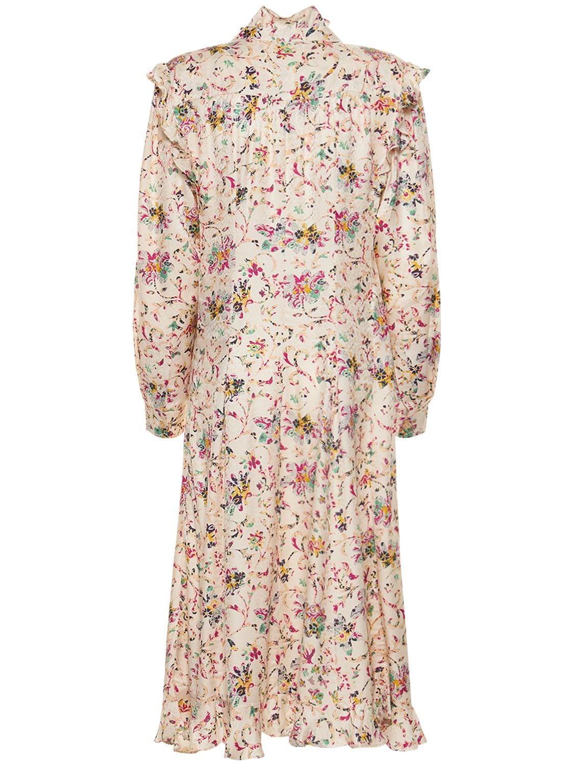 Isabel Marant Étoile Bianca Ruffled Printed Floral-jacquard Midi Dress ...