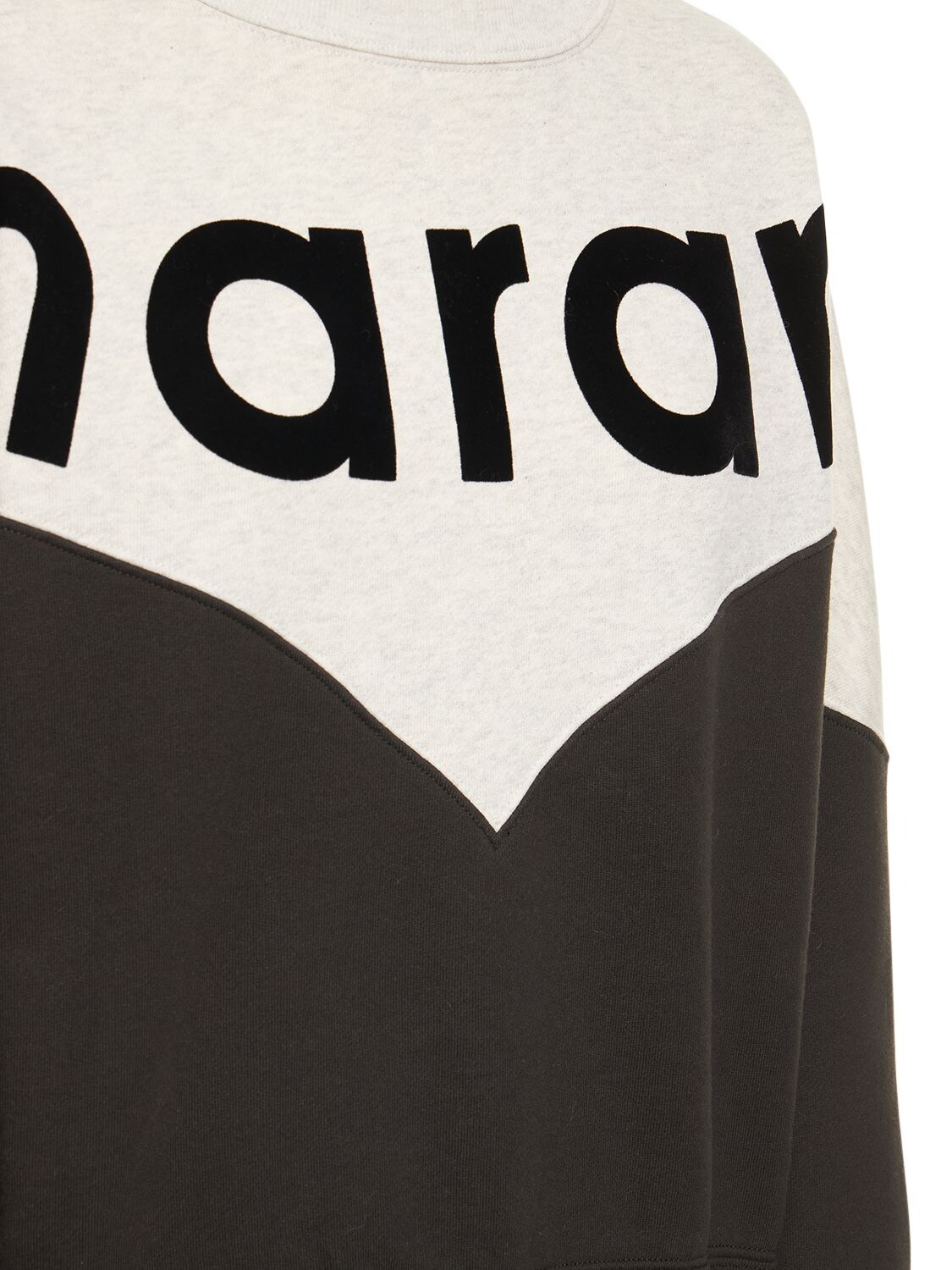 Shop Marant Etoile Houston Logo Jersey Cotton Sweatshirt In Schwarz,weiss