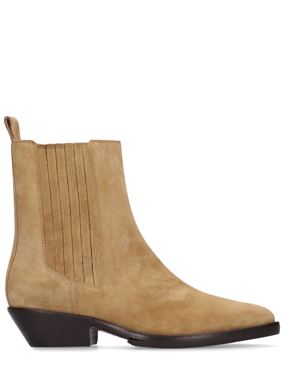 Shop Isabel Marant 40mm Delena Suede Ankle Boots In Taupe