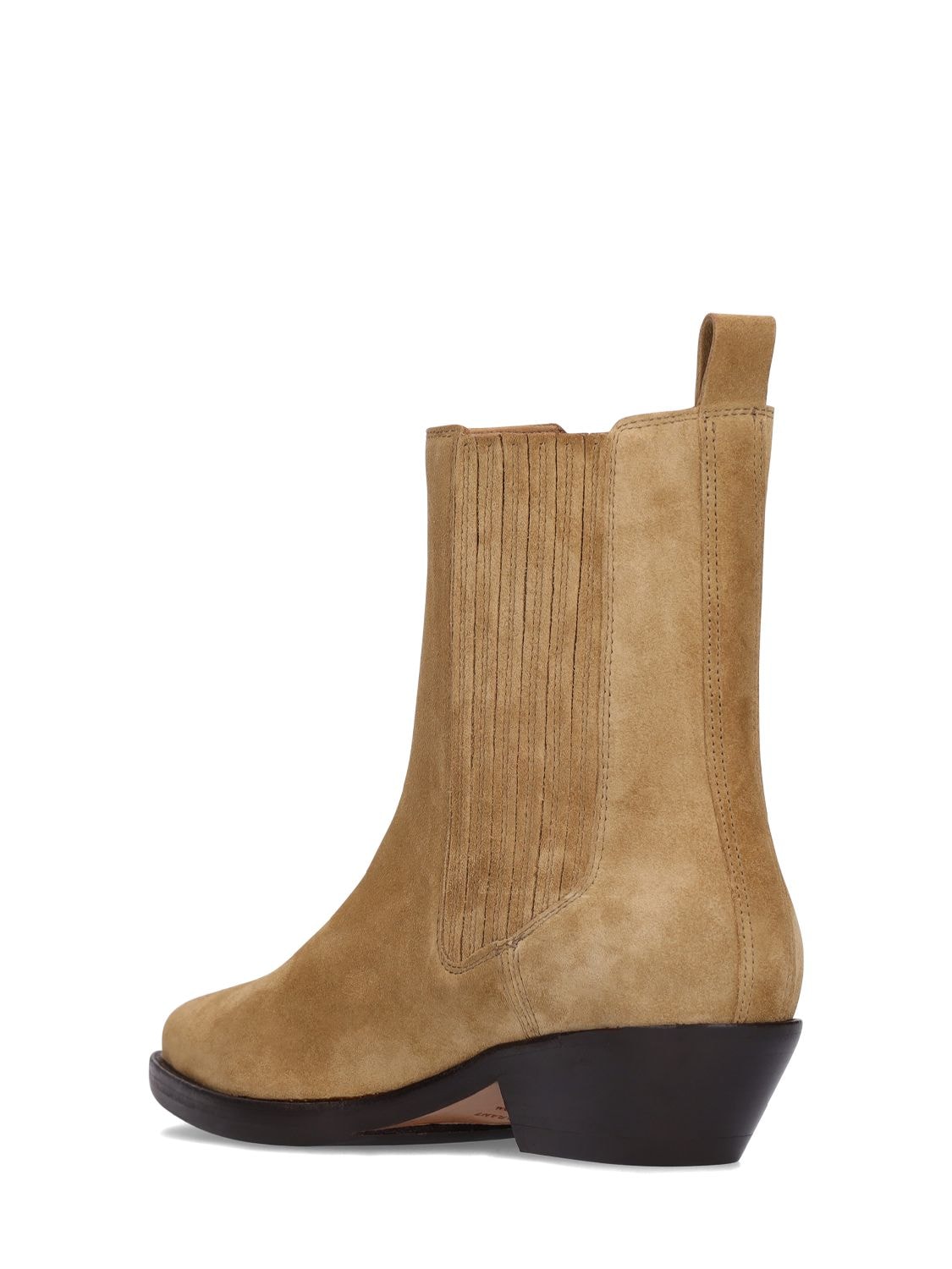 Shop Isabel Marant 40mm Delena Suede Ankle Boots In Taupe