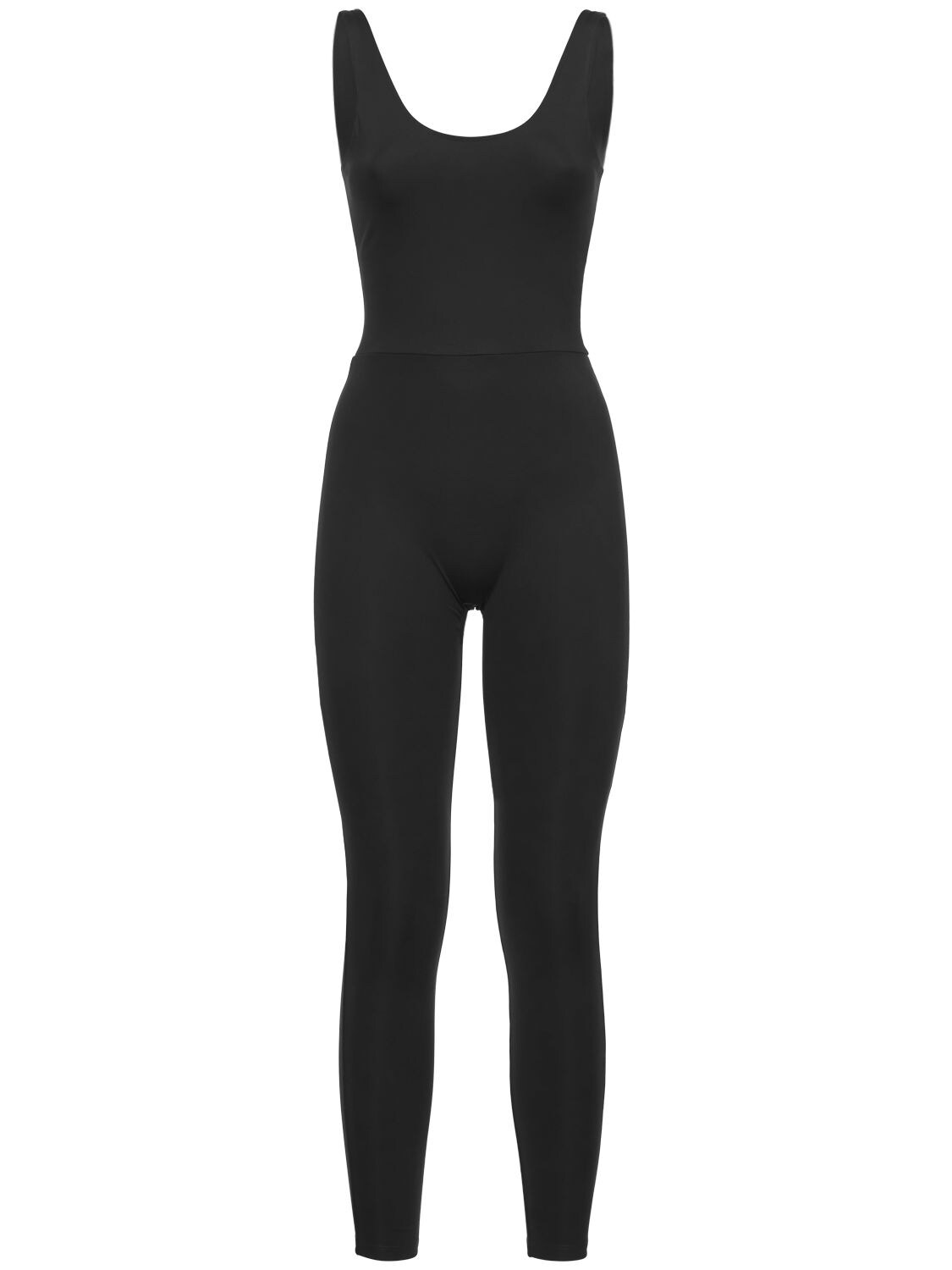 Shop Girlfriend Collective The Scoop Back Seamless Unitard Jumpsuit In Black