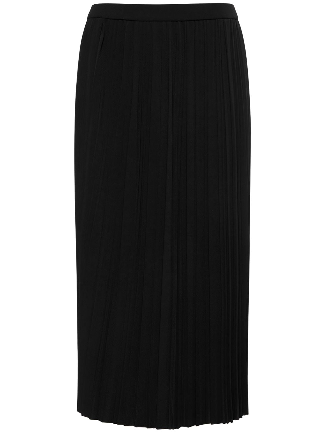 Max Mara Pleated Jersey Maxi Skirt In Black | ModeSens
