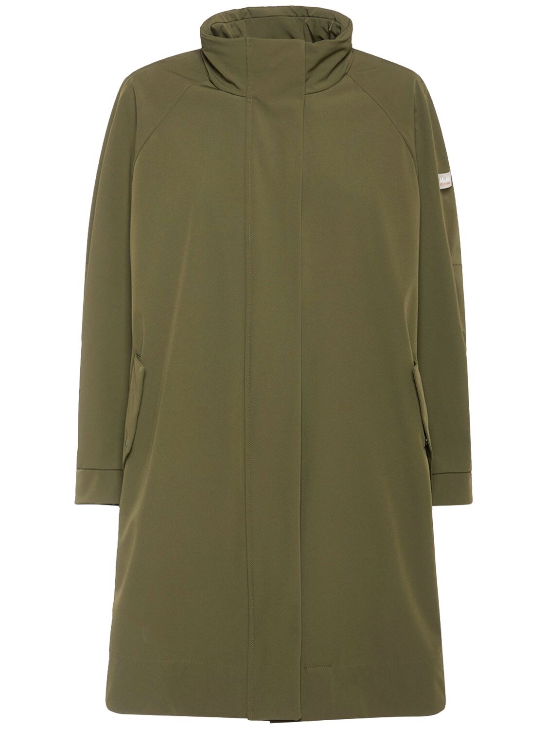 Max Mara Beirut Tech Raincoat W/ Quilted Vest In Olive Green