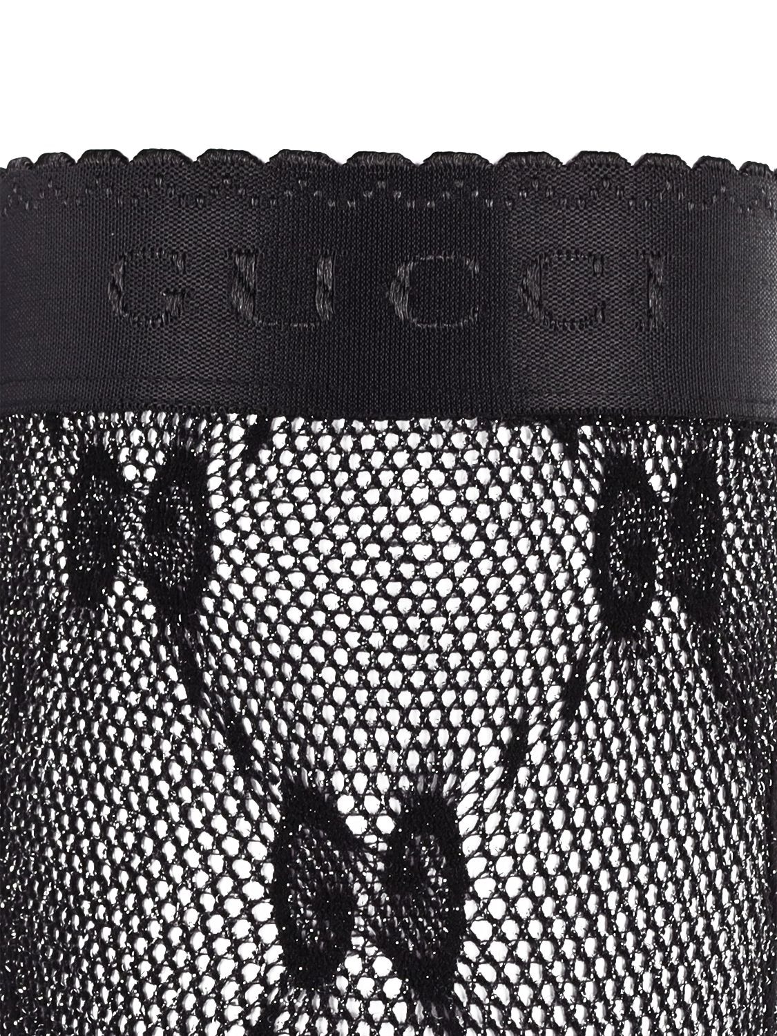 Gucci - GG Motif Open-Knit Tights - Women - Spandex/Elastane/Polyamide/Metallic Fibre - L - Black
