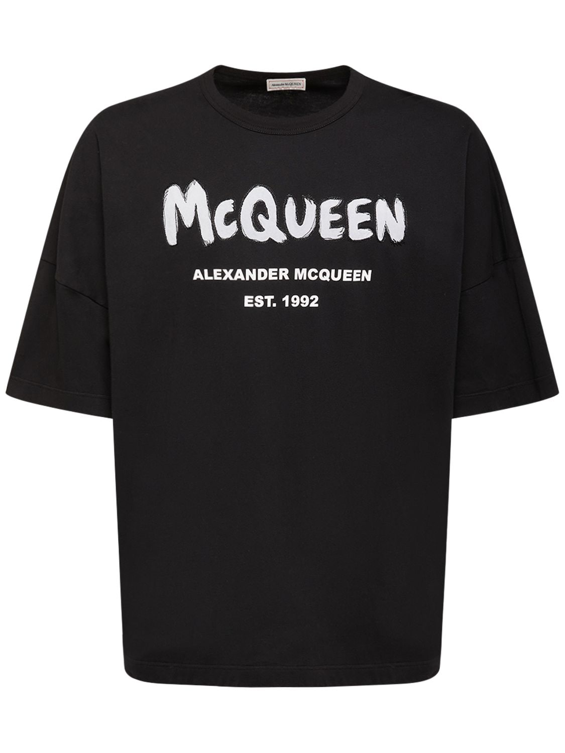 ALEXANDER MCQUEEN GRAFFITI LOGO COTTON T-SHIRT