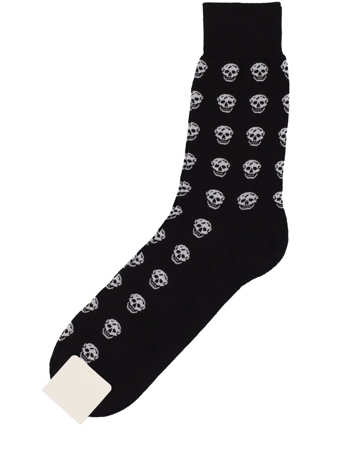 Shop Alexander Mcqueen Skulls Cotton Blend Short Socks In Black,ivory