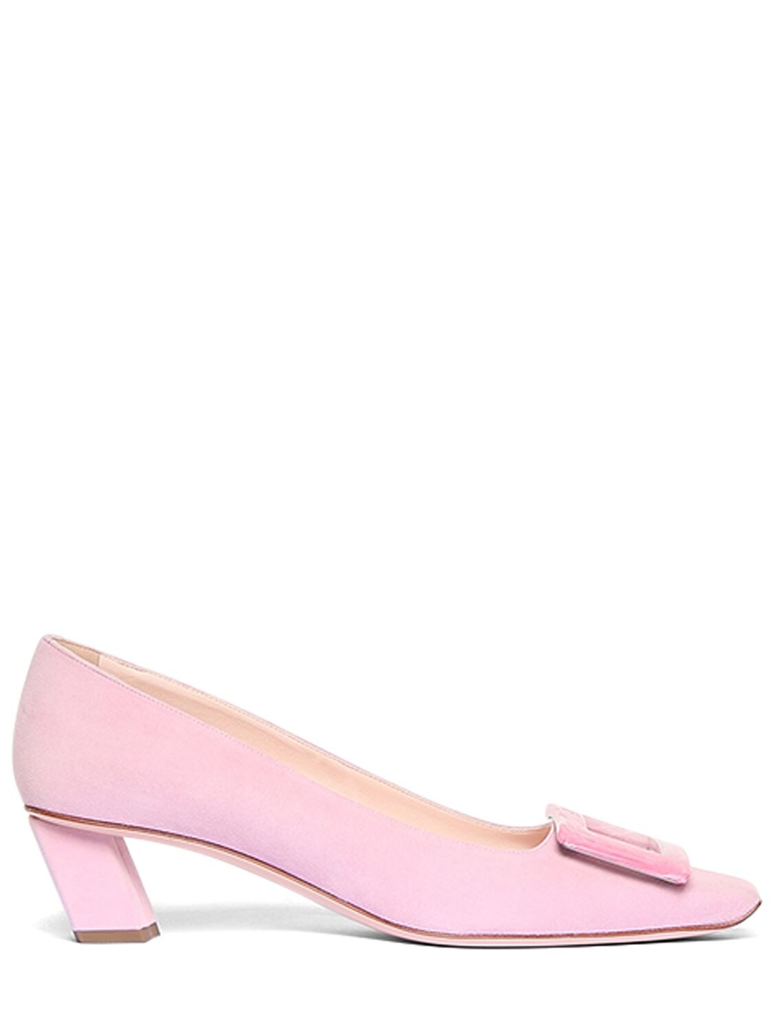 Roger Vivier - 45mm belle vivier suede pumps - Pink | Luisaviaroma