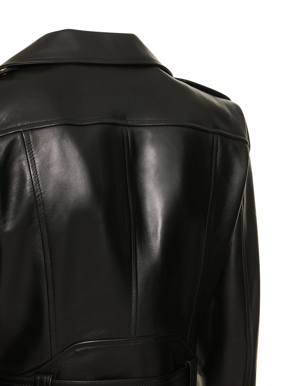 Shop Alexander Mcqueen Leather Jacket In Black