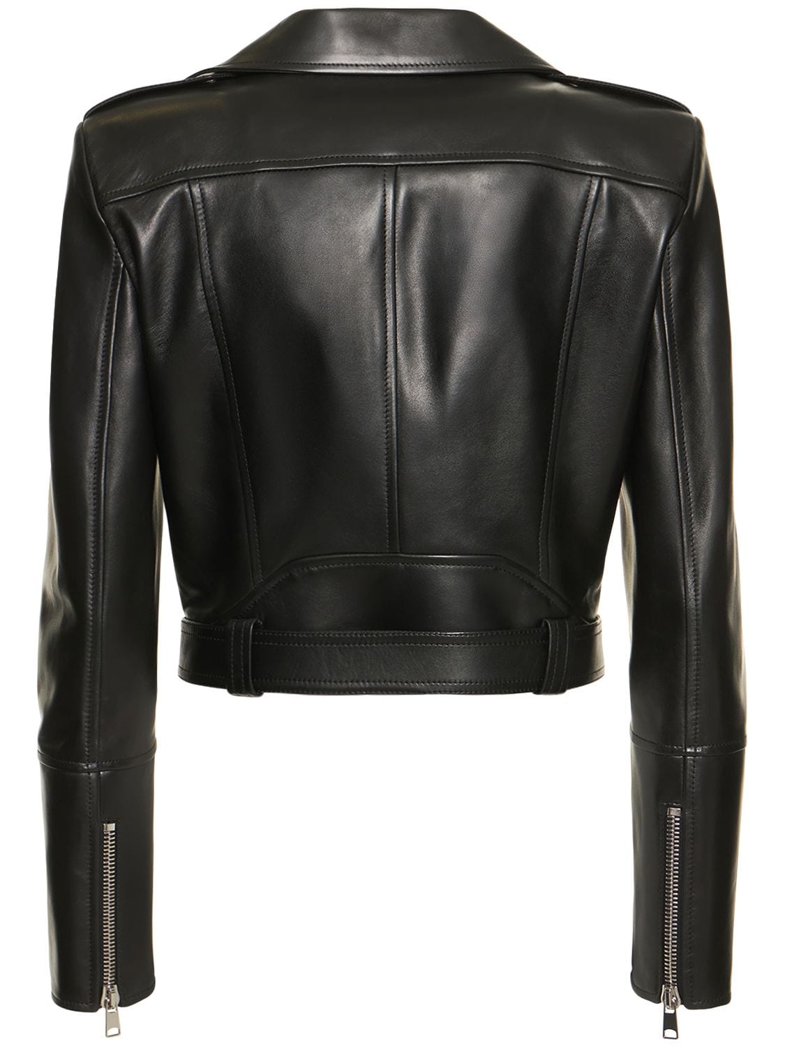 Shop Alexander Mcqueen Leather Jacket In Black